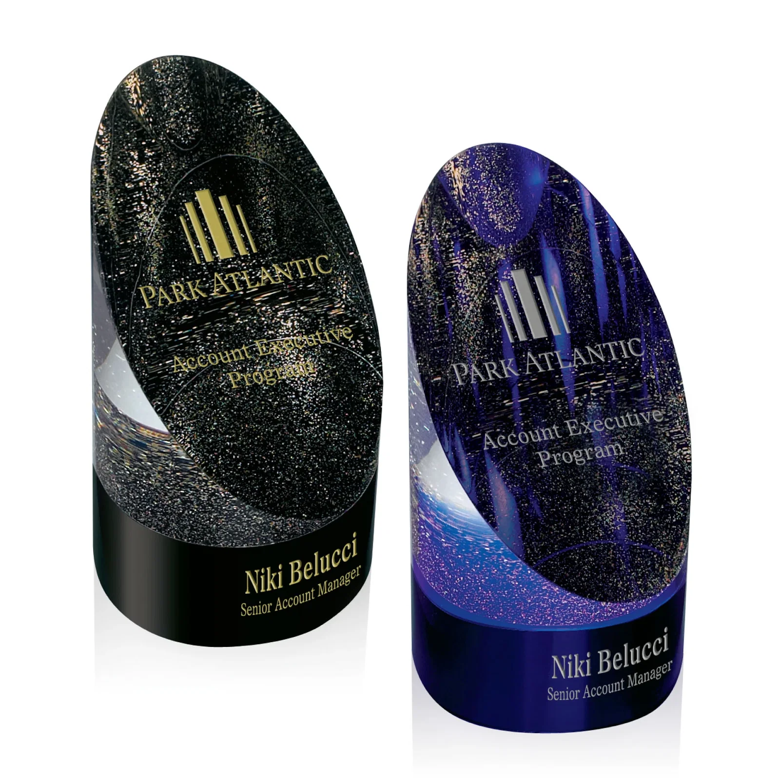 Custom Colorful Crystal Logo Venetia Award for sales achievement awards