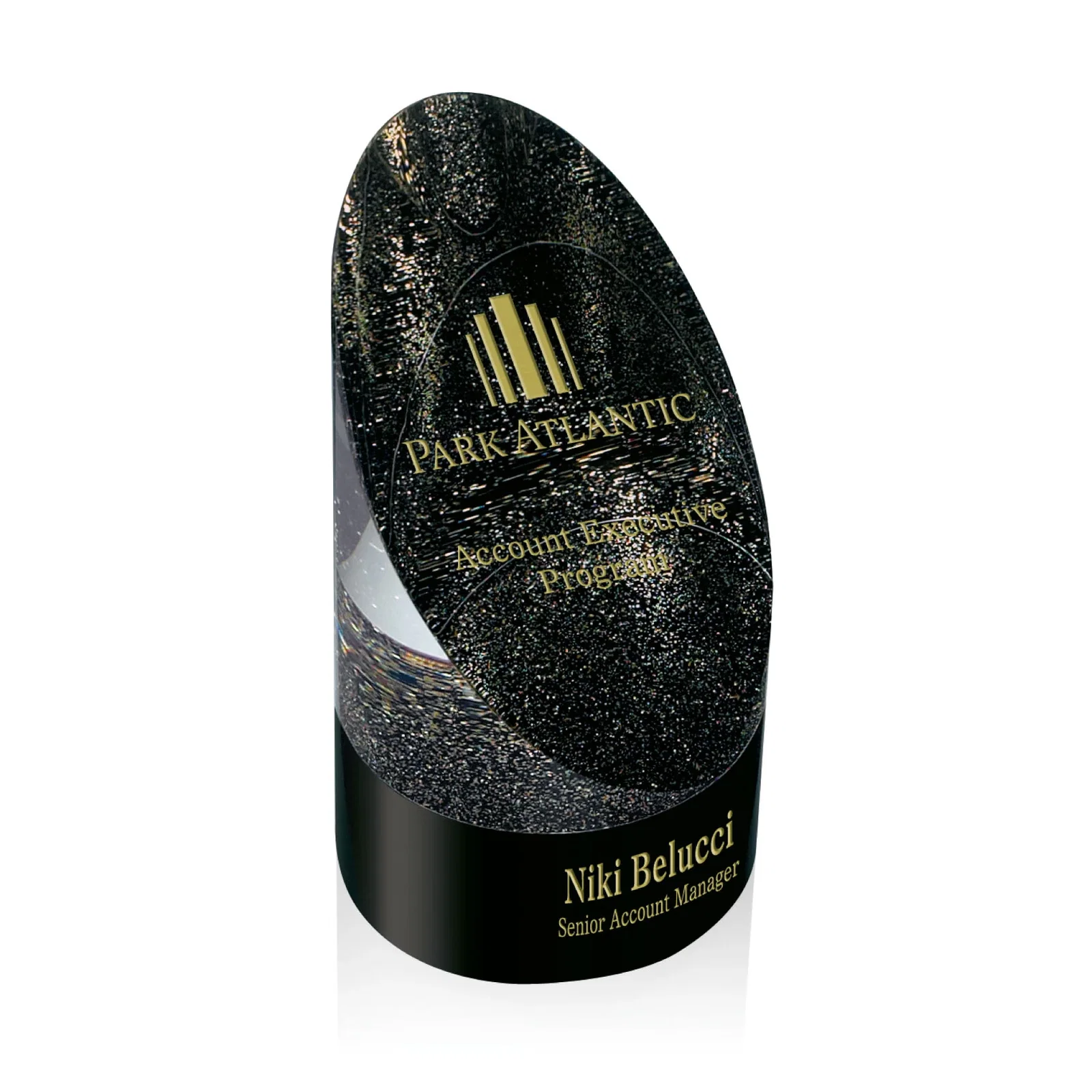 Custom Colorful Crystal Logo Venetia Award for retirement presentations