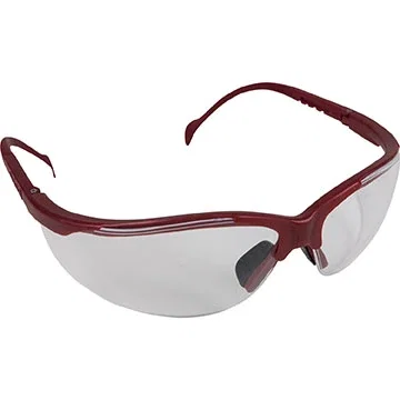 Venture II safety glasses lens detail, clear polycarbonate impact-resistant view