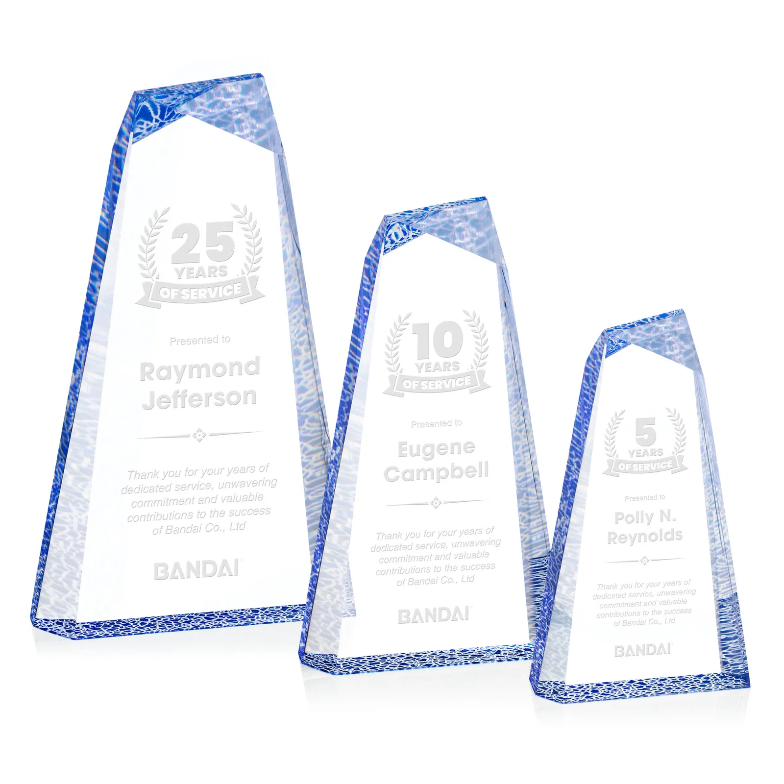 Custom Acrylic Peak Award With Rippled Molded Base for employee recognition