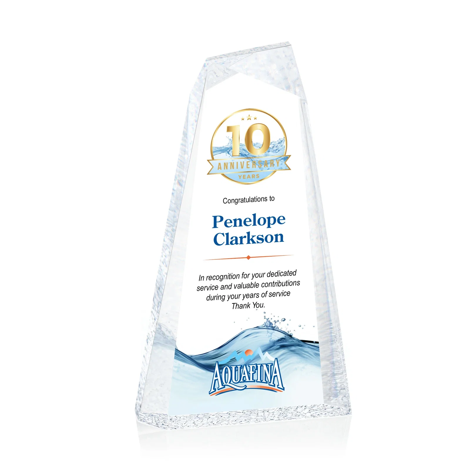 Custom Acrylic Peak Award With Rippled Molded Base for dealer and partner awards