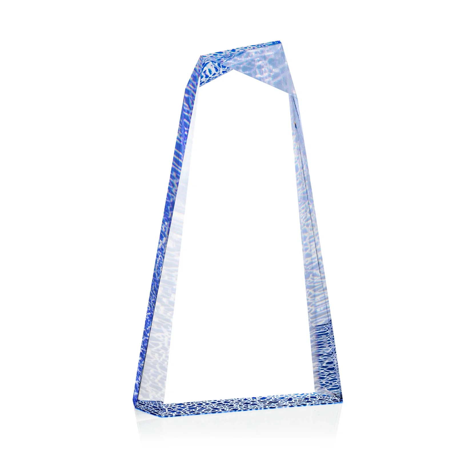 Personalized Acrylic Peak Award With Rippled Molded Base for team milestone celebrations