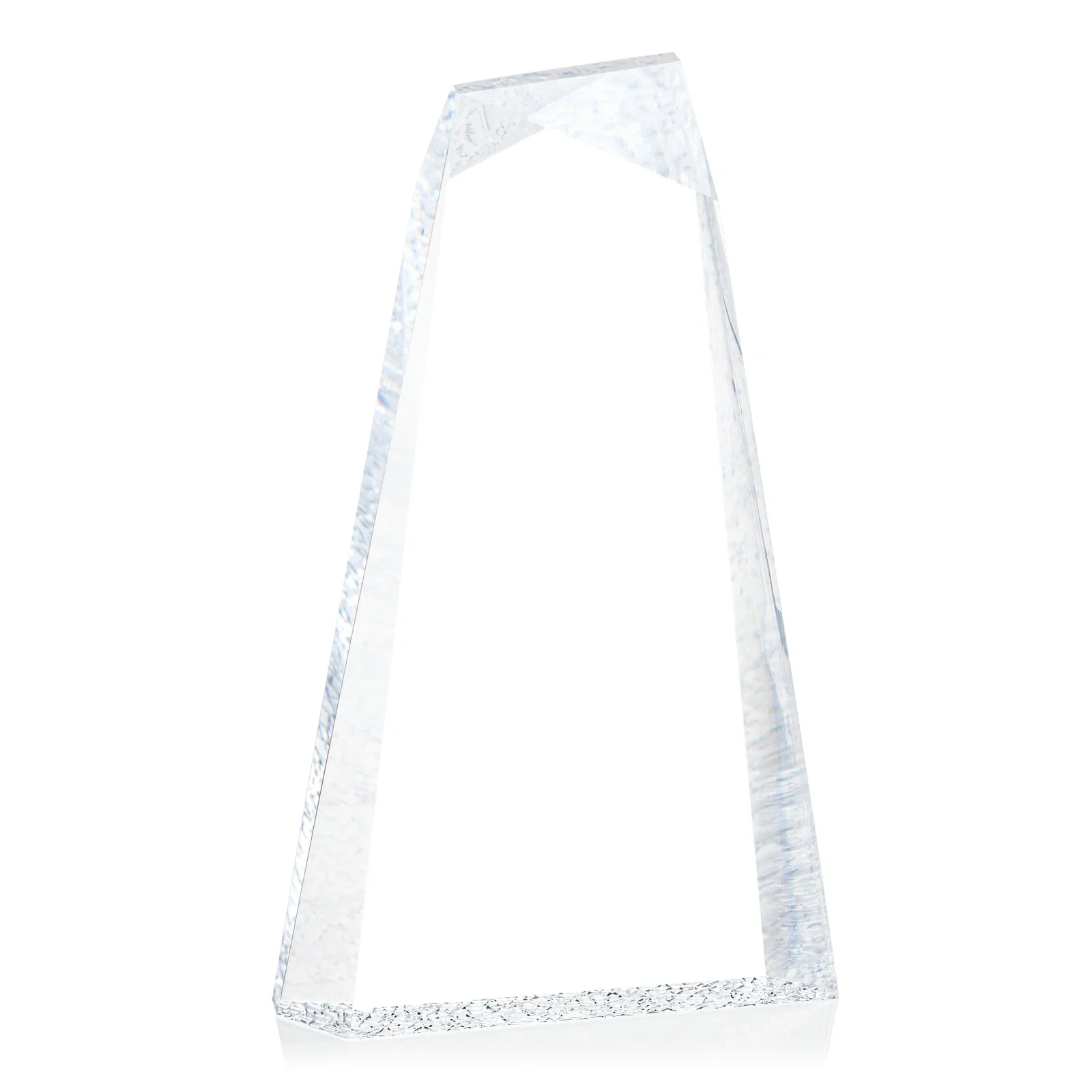 Personalized Acrylic Peak Award With Rippled Molded Base for volunteer appreciation