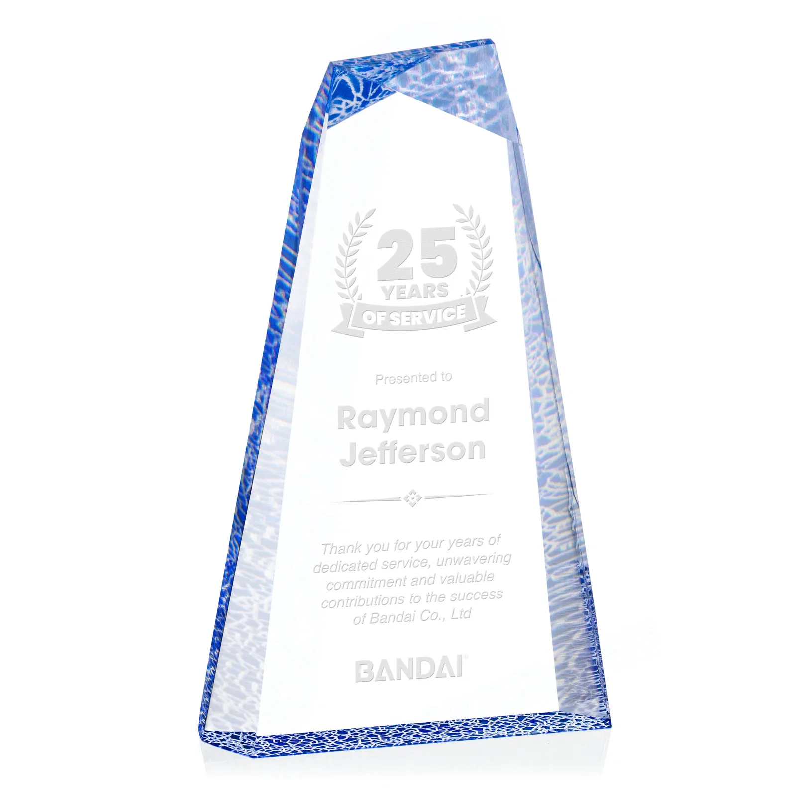 Custom Acrylic Peak Award With Rippled Molded Base for sales achievement awards