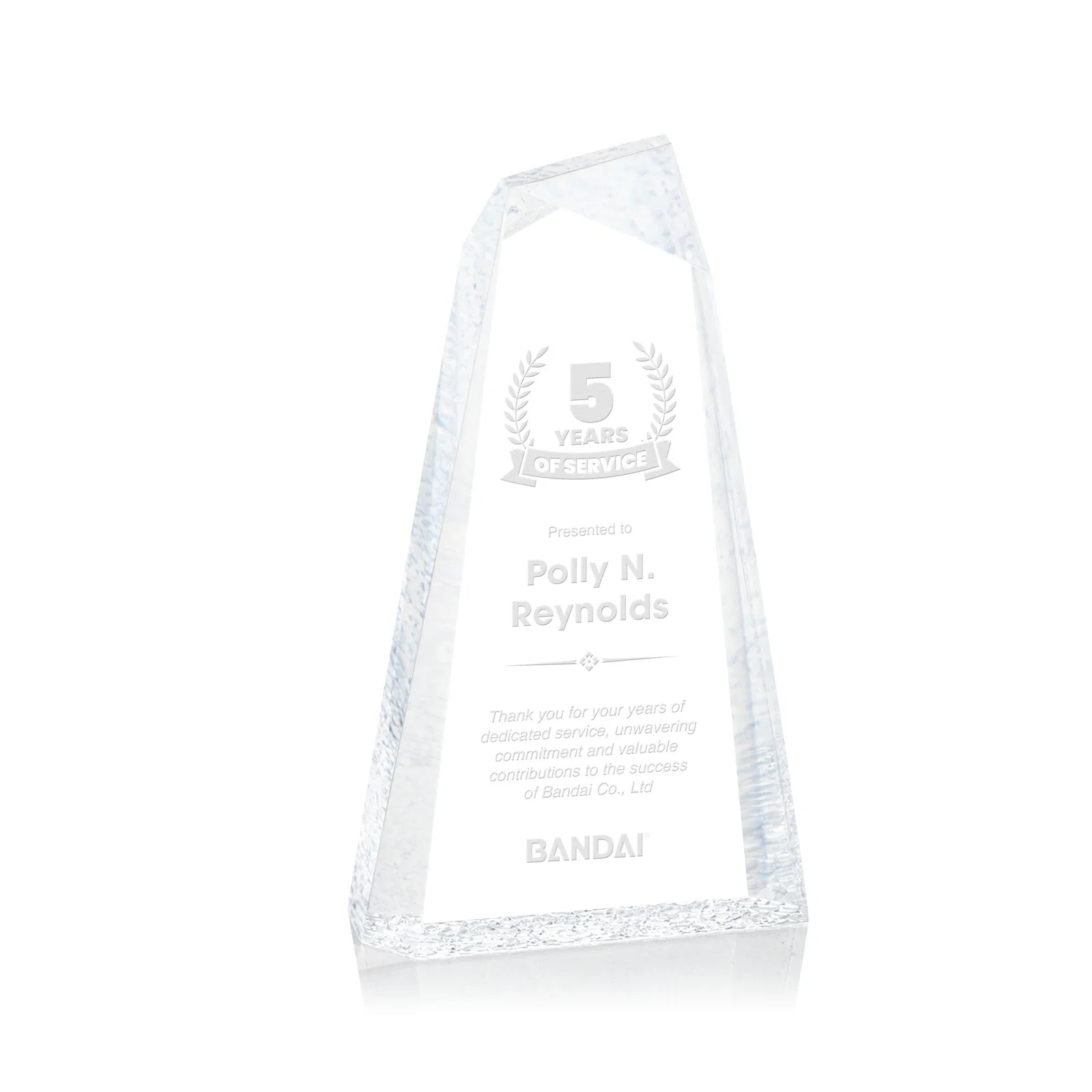 Custom Acrylic Peak Award With Rippled Molded Base for team milestone celebrations