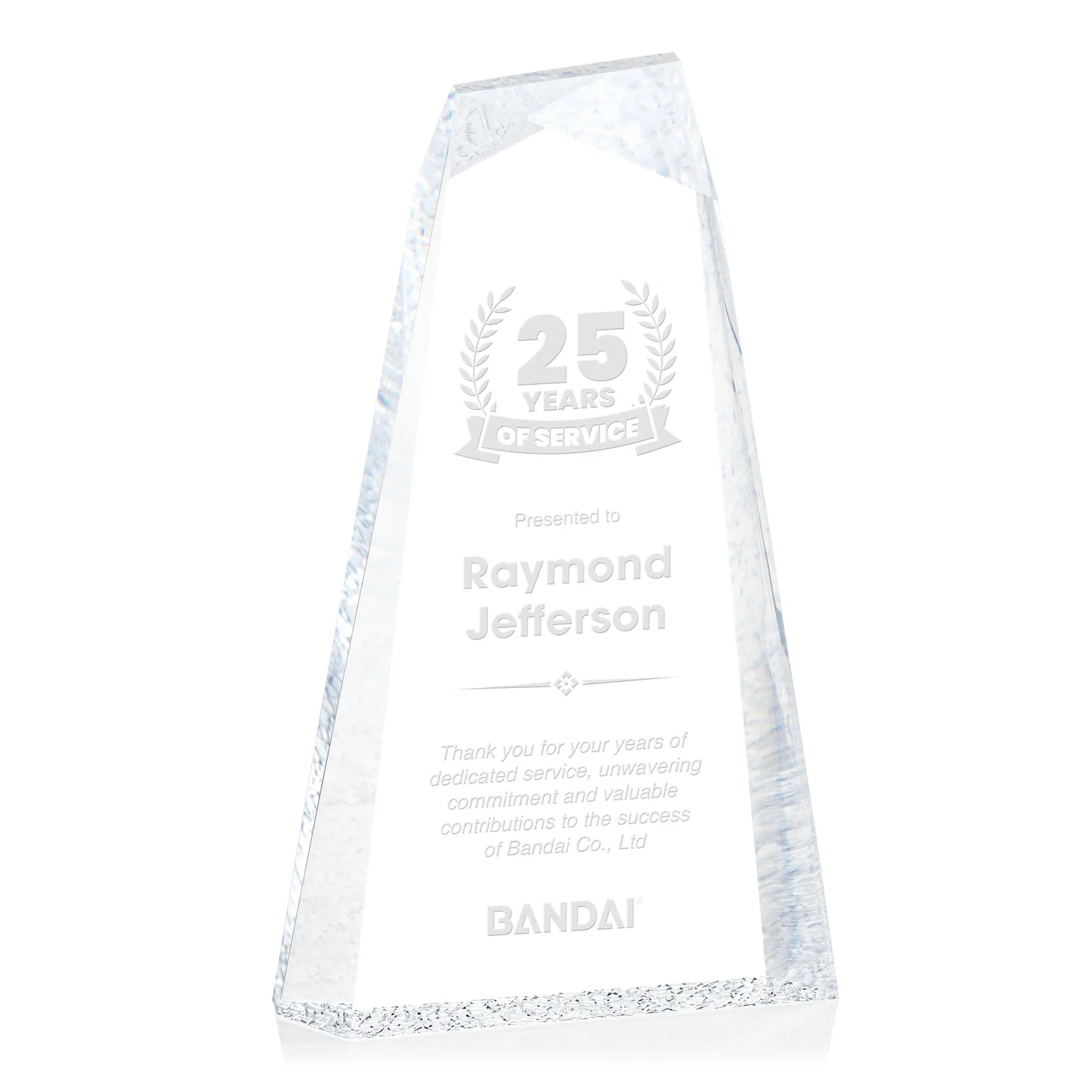 Custom Acrylic Peak Award With Rippled Molded Base for graduation ceremonies
