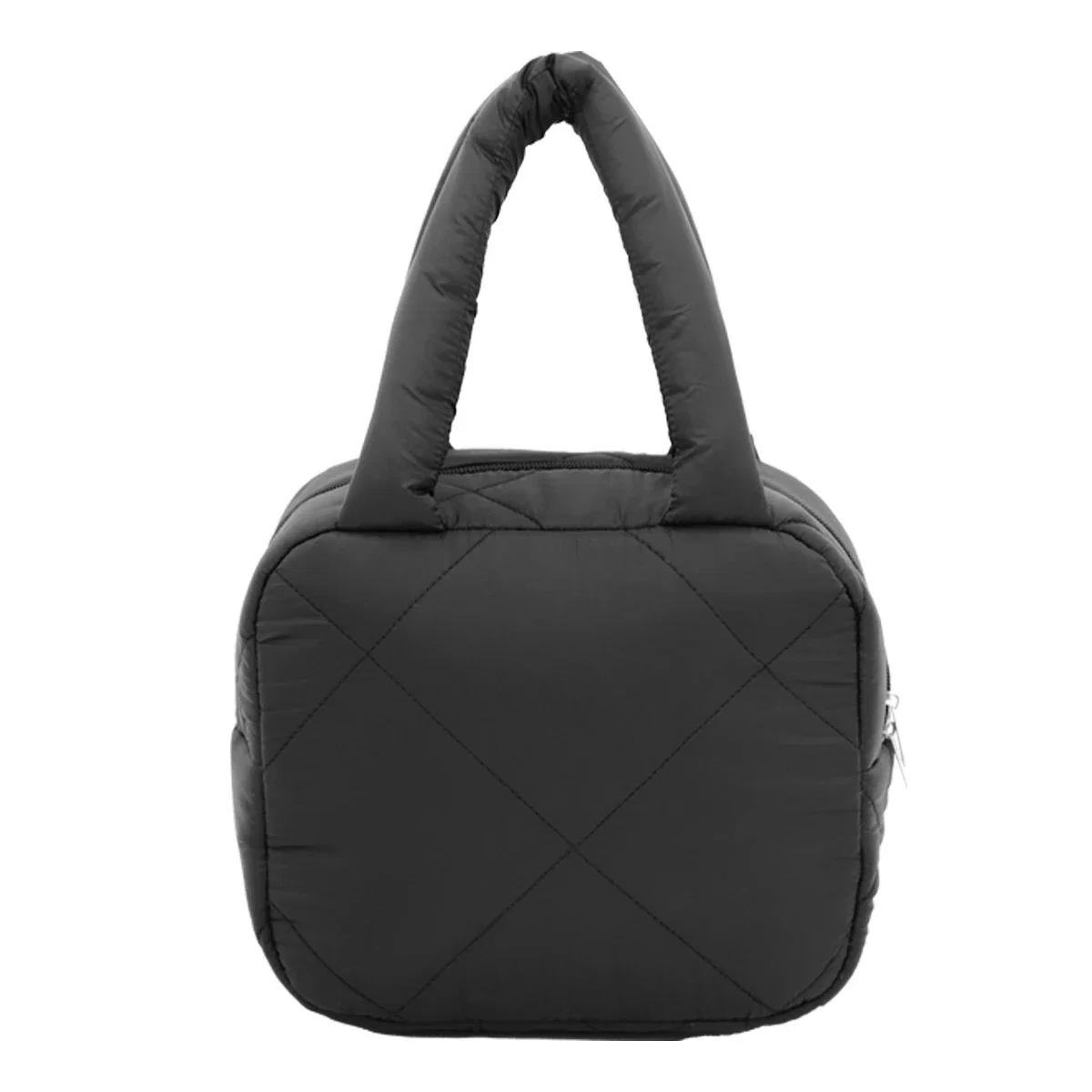 Back view of the Veranda Quilted Nylon Lunch Bag showing the quilted nylon exterior and zipper
