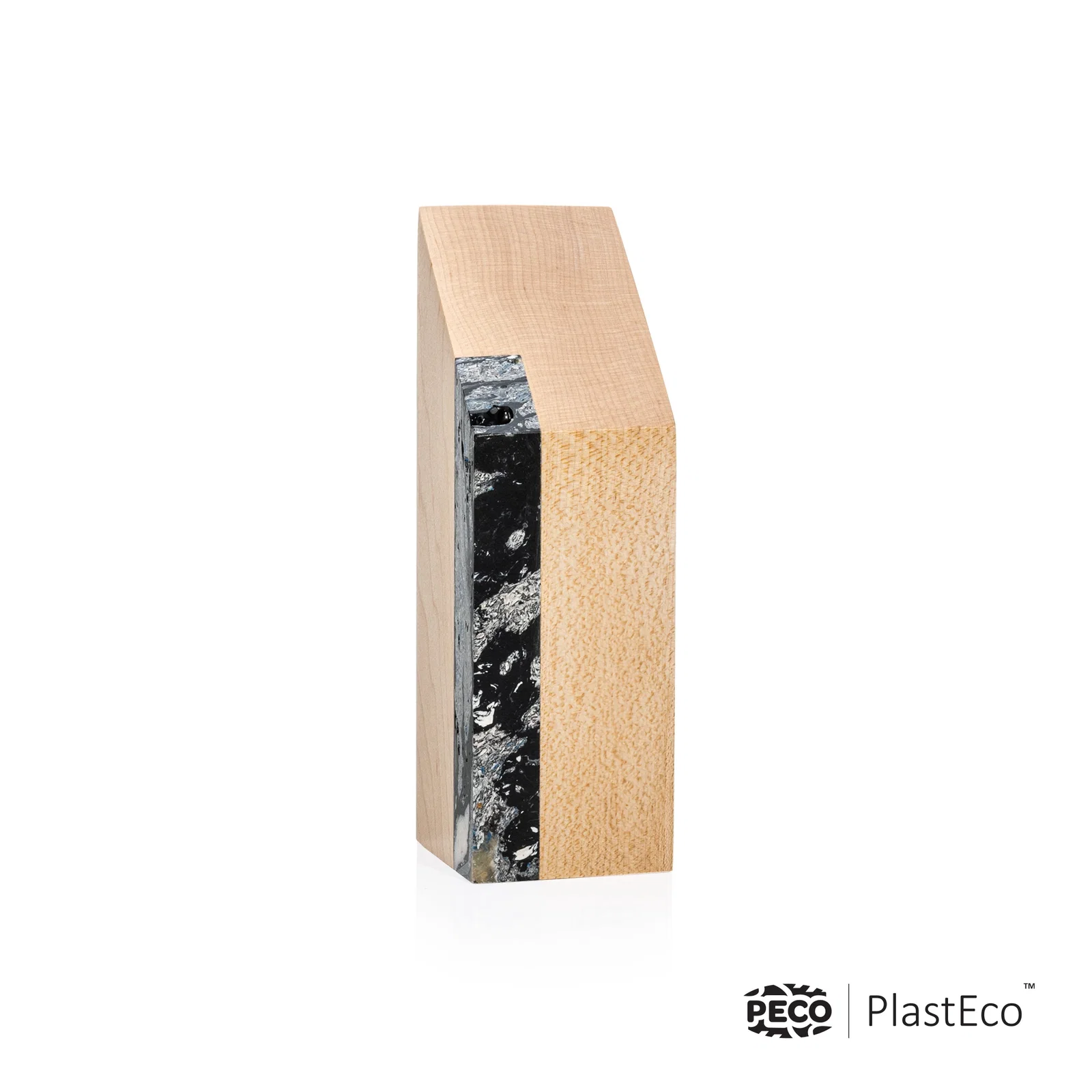 Promotional PlastEco Recycled Material Award - Verde, wood awards for employee recognition