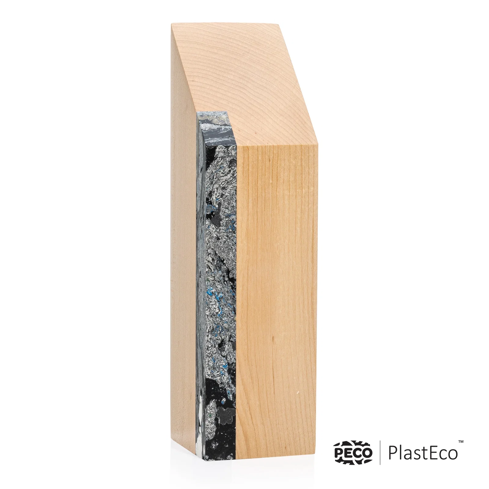Promotional PlastEco Recycled Material Award - Verde, wood awards for service anniversary gifts