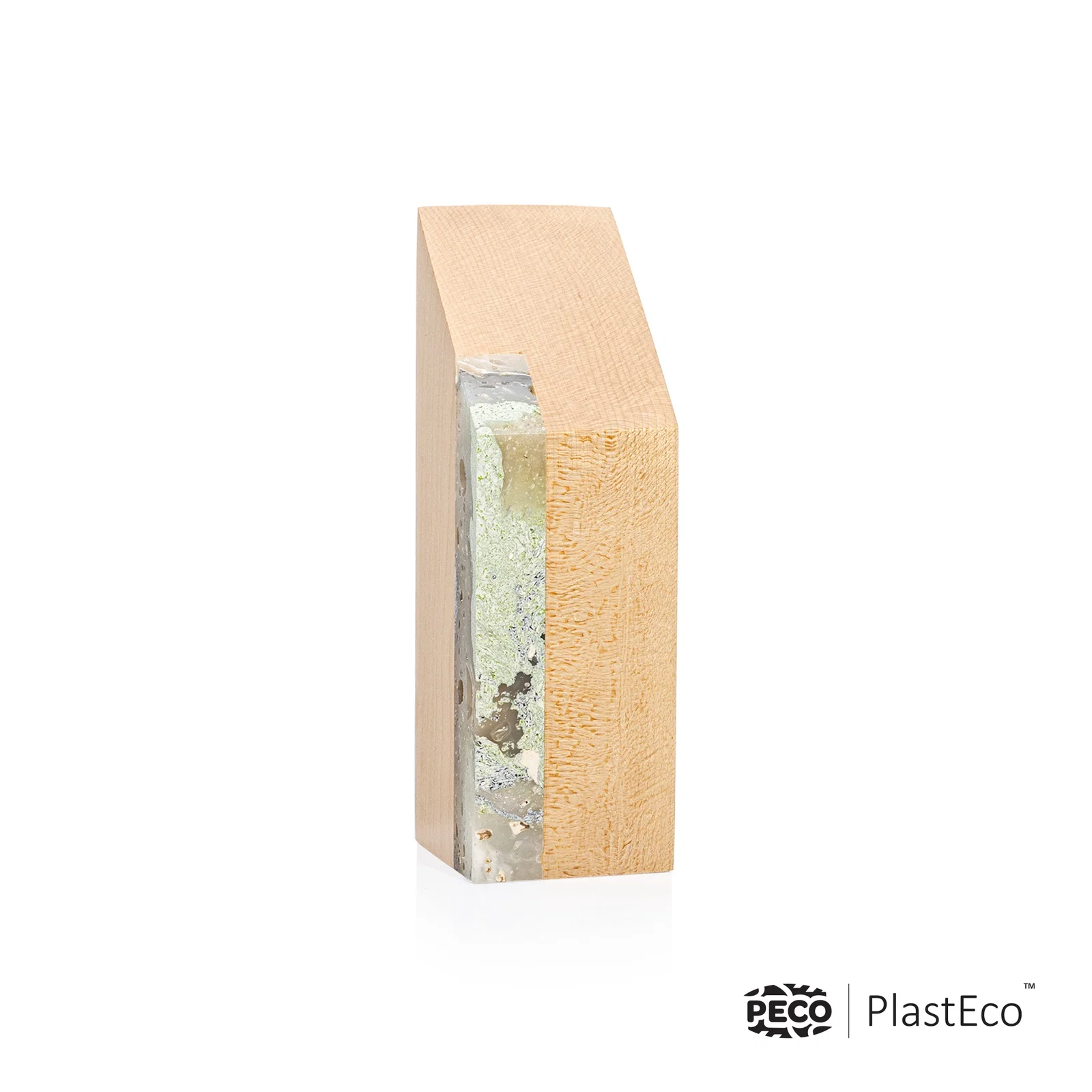 Promotional PlastEco Recycled Material Award - Verde, wood awards for sales achievement awards