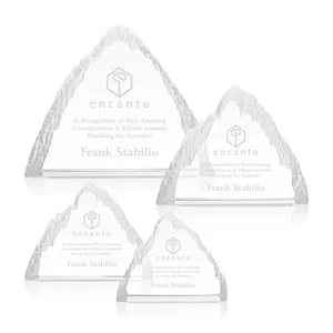 Optical Crystal Mountain Peak Award, Frosted in One Solid Block
