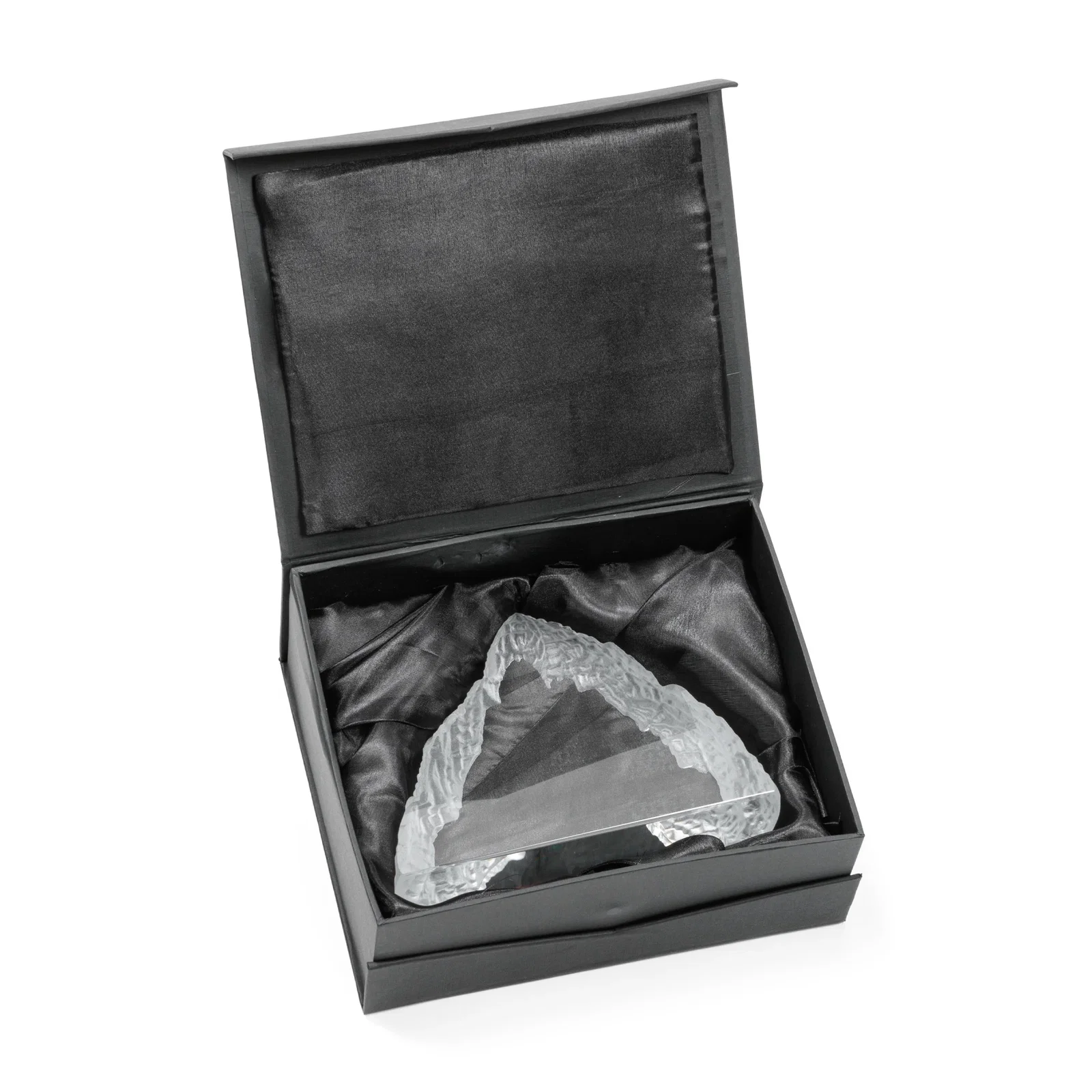 Custom Optical Crystal Mountain Peak Award, Frosted in One Solid Block, awards for team milestone celebrations
