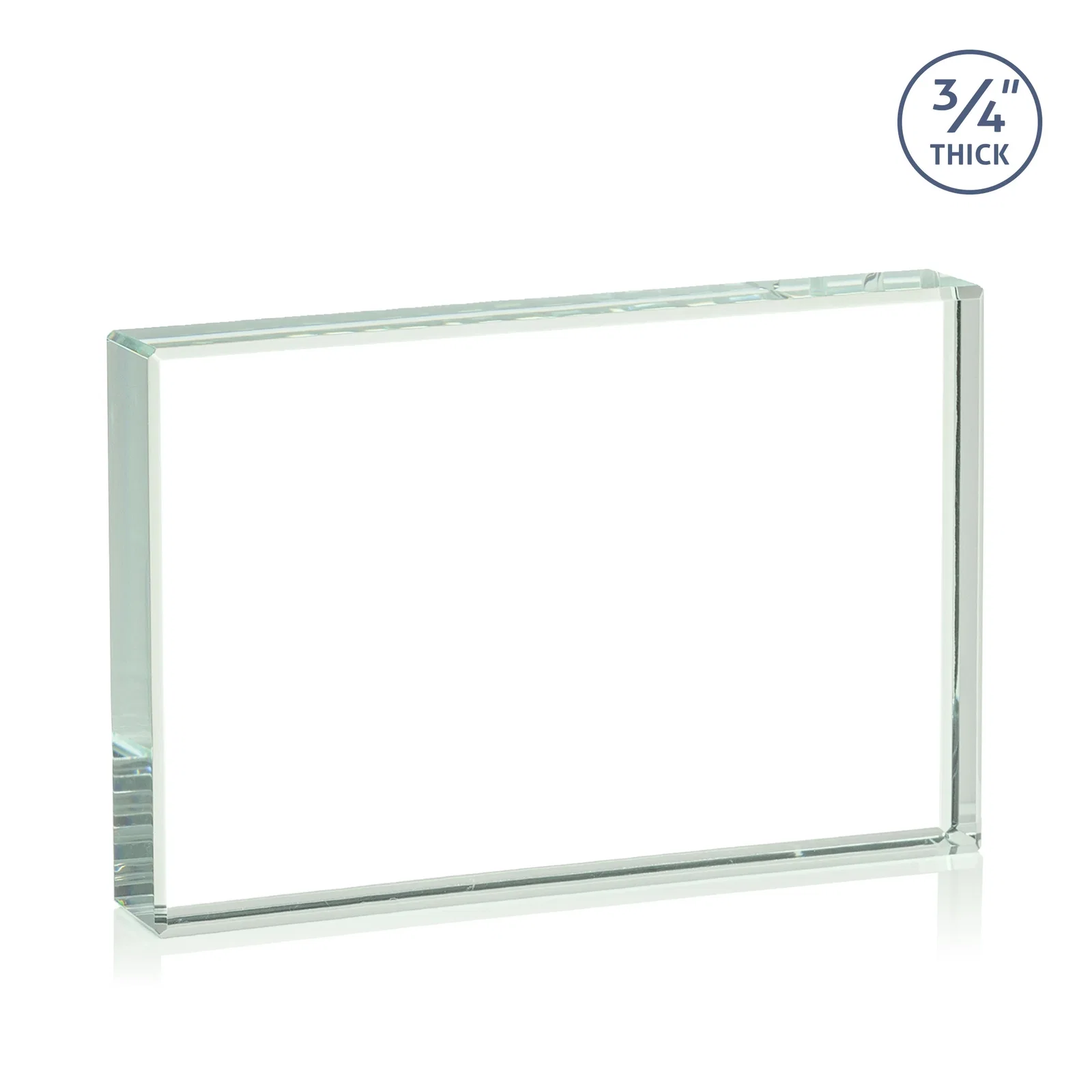 Custom Freestanding Rectangle Crystal Paperweight, 3"-6" Starfire or Jade Glass, client appreciation gift, with your logo for retirement presentations
