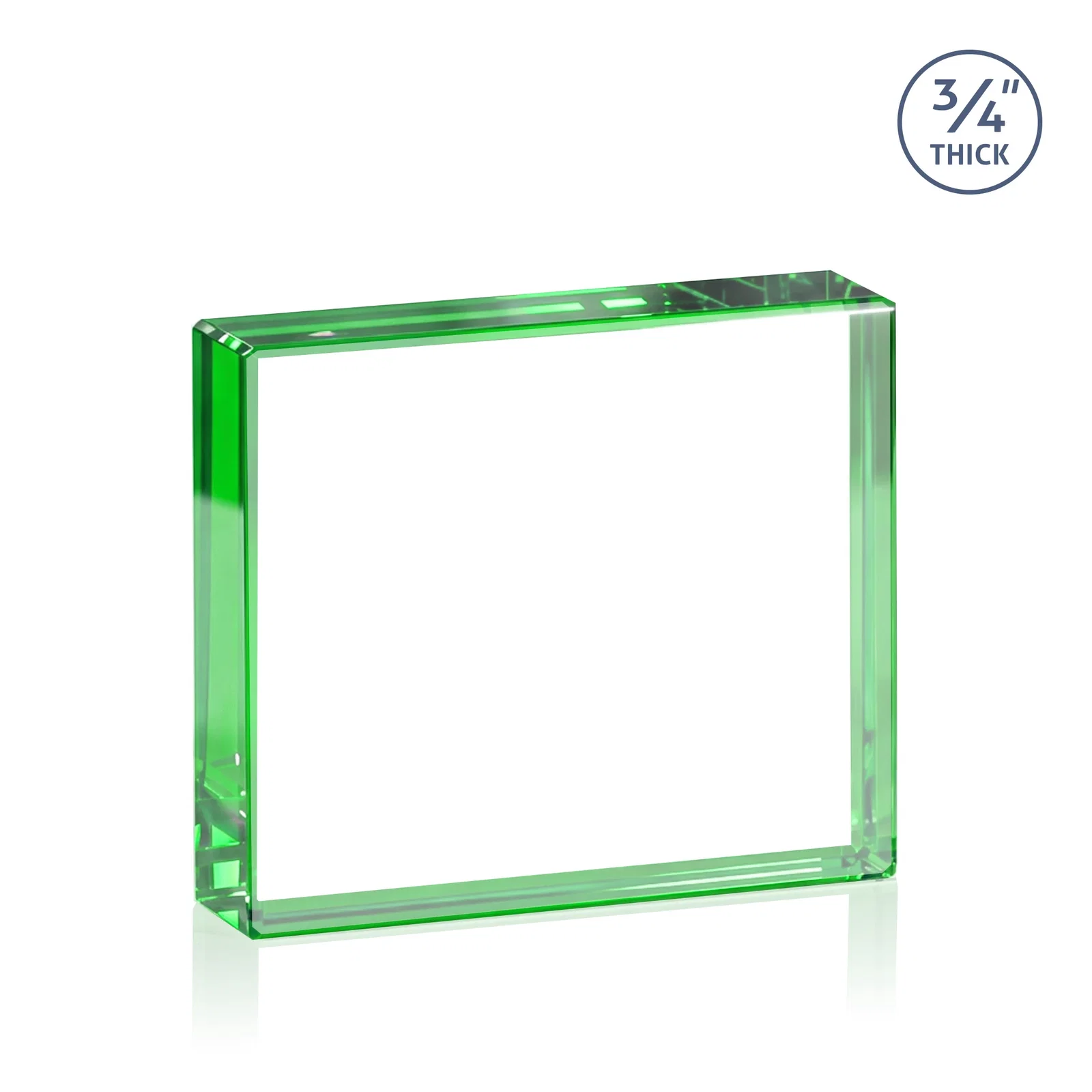 Custom Freestanding Rectangle Crystal Paperweight, 3"-6" Starfire or Jade Glass, client appreciation gift, with your logo for volunteer appreciation