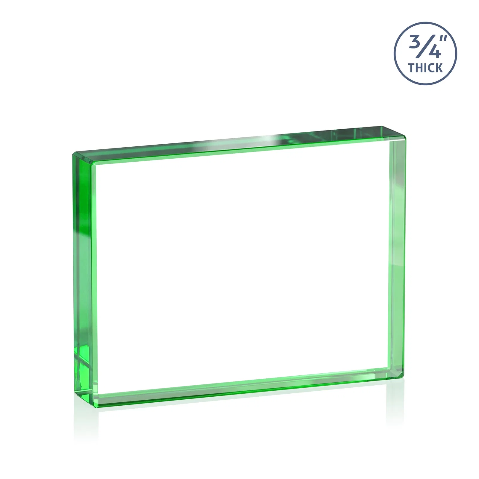 Custom Freestanding Rectangle Crystal Paperweight, 3"-6" Starfire or Jade Glass, client appreciation gift, with your logo for dealer and partner awards