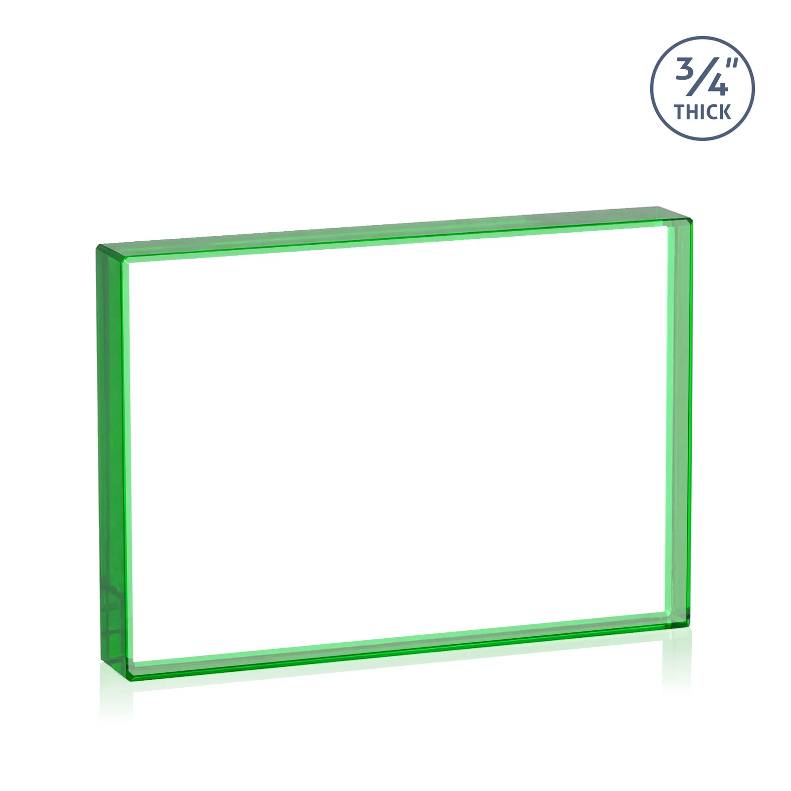 Custom Freestanding Rectangle Crystal Paperweight, 3"-6" Starfire or Jade Glass, client appreciation gift, with your logo for company anniversary events