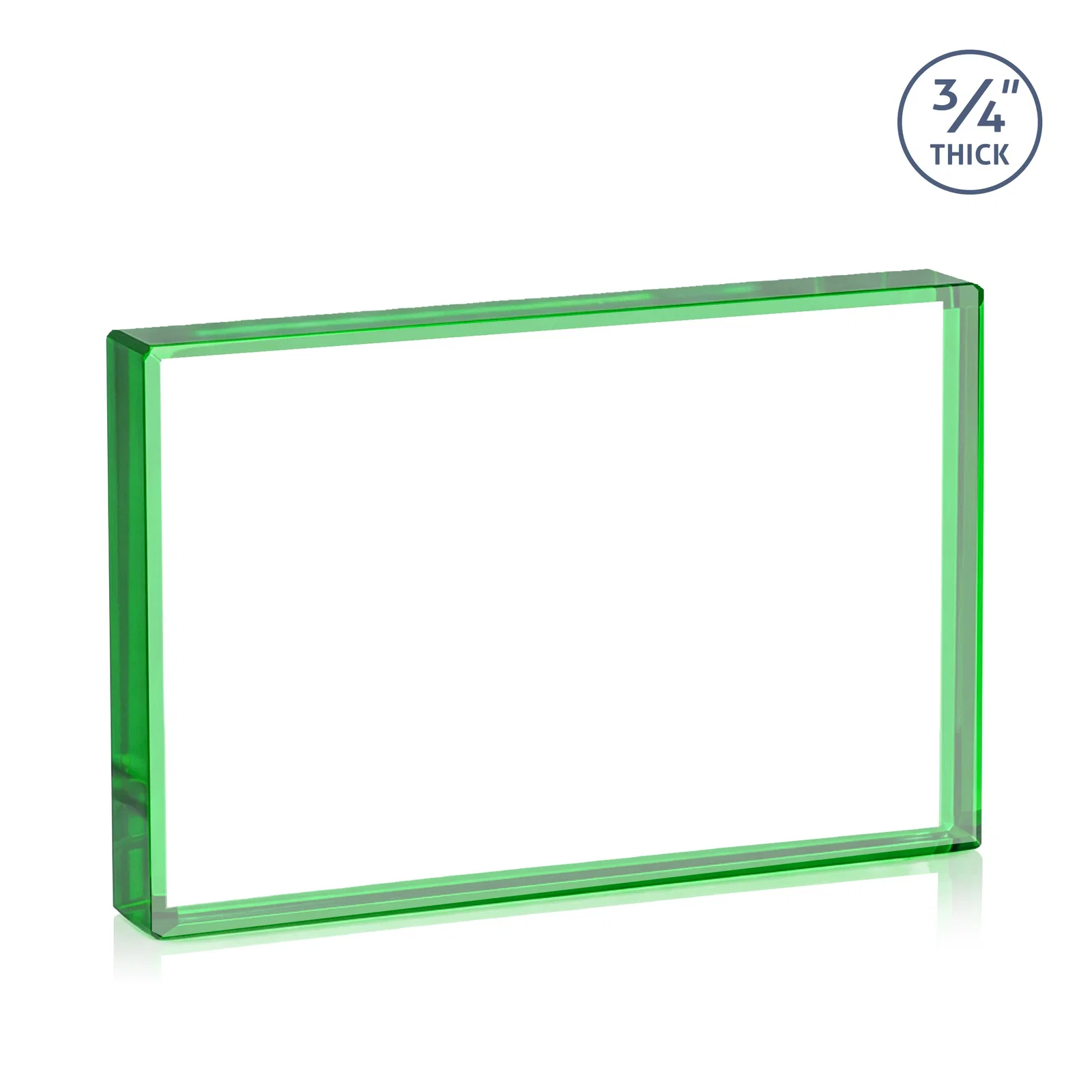 Personalized Freestanding Rectangle Crystal Paperweight, 3"-6" Starfire or Jade Glass, client appreciation gift, with your logo for employee recognition