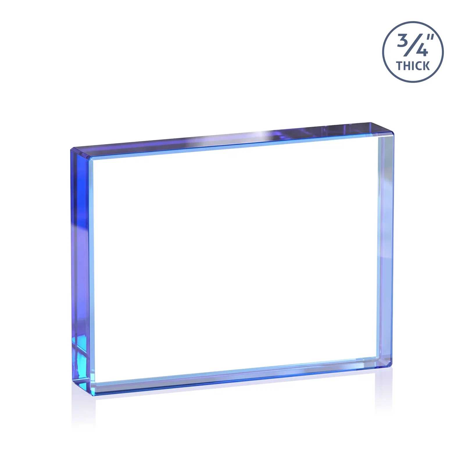 Promotional Freestanding Rectangle Crystal Paperweight, 3"-6" Starfire or Jade Glass, client appreciation gift, with your logo for service anniversary gifts