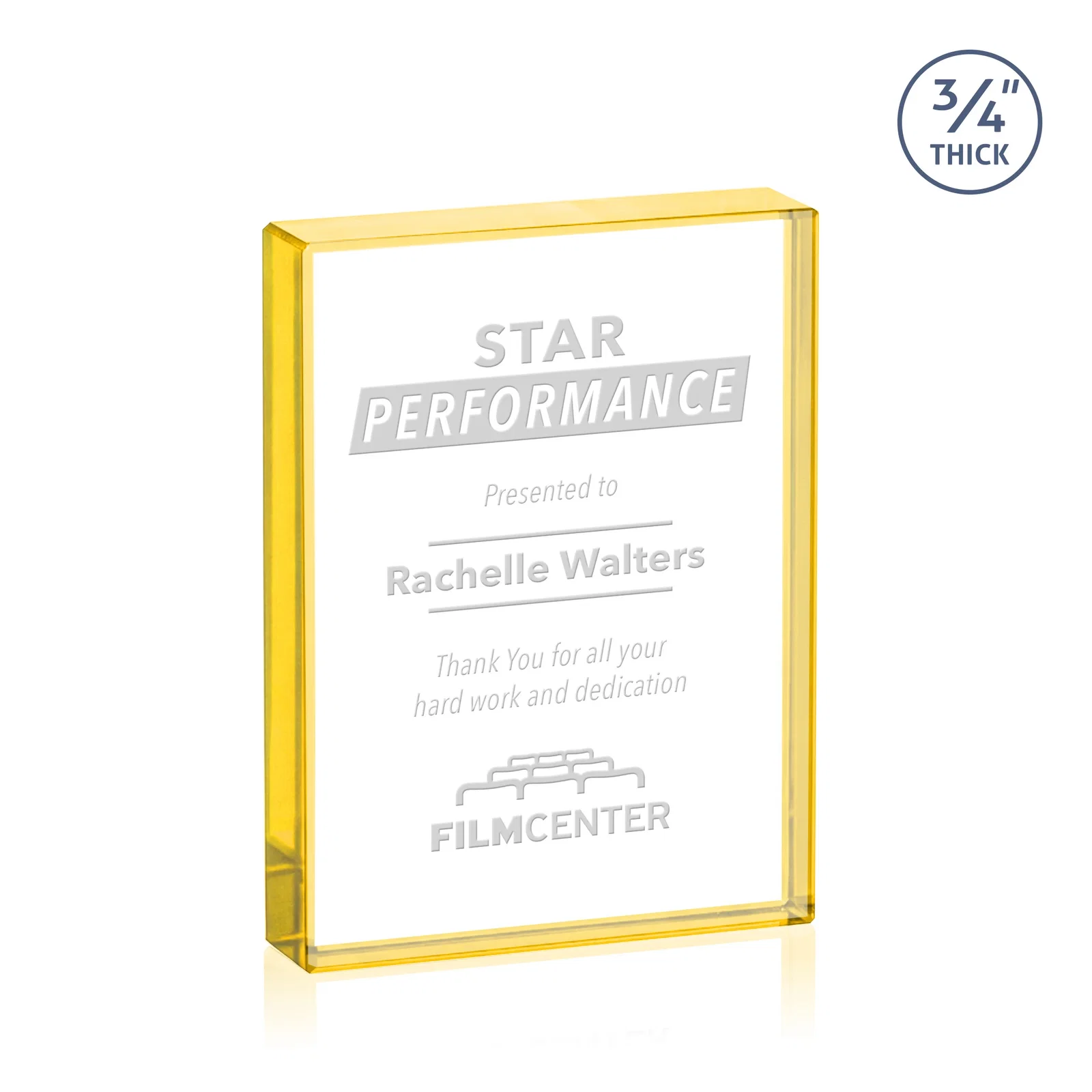 Promotional Freestanding Rectangle Crystal Paperweight, 3"-6" Starfire or Jade Glass, client appreciation gift for corporate award ceremonies