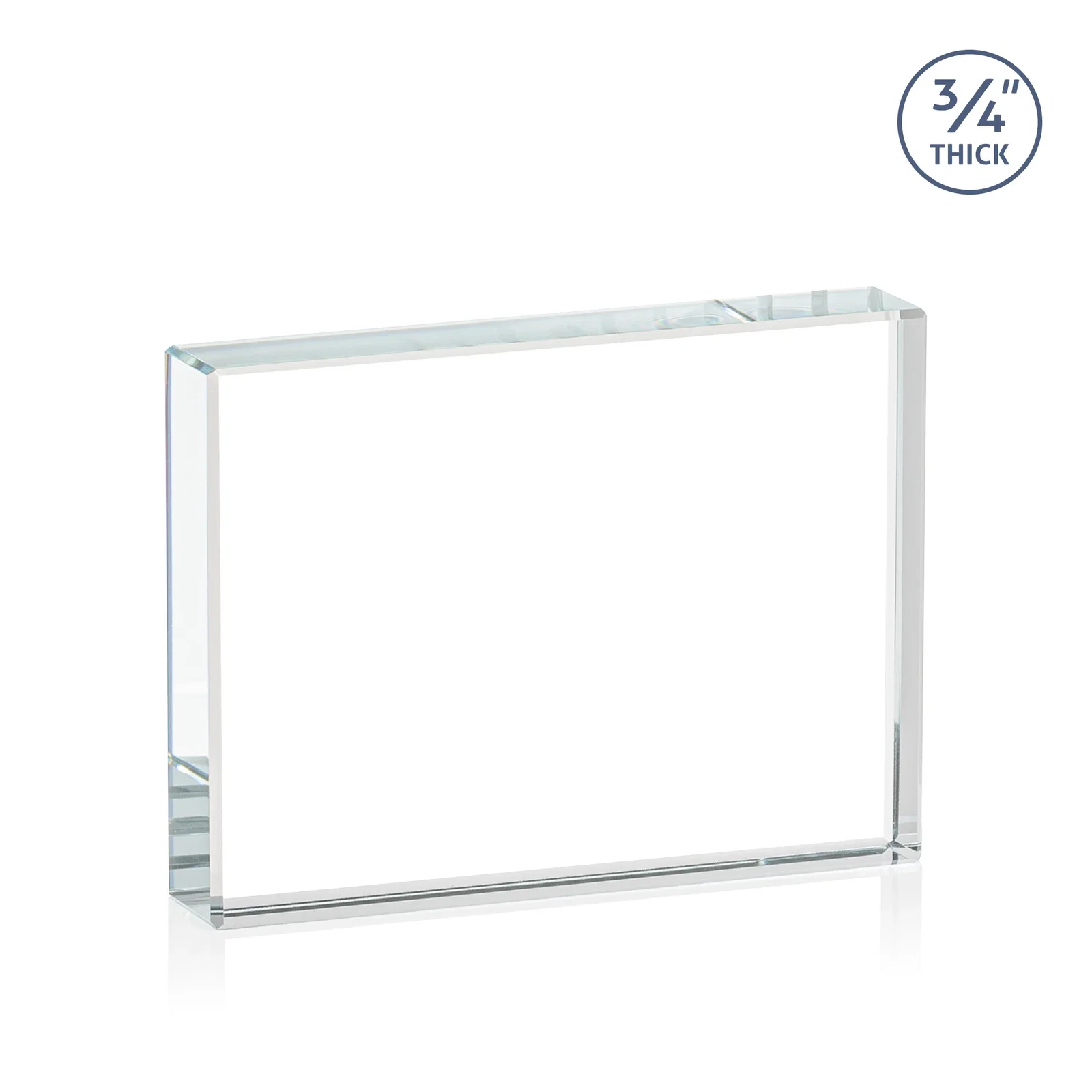 Custom engraved Freestanding Rectangle Crystal Paperweight, 3"-6" Starfire or Jade Glass, client appreciation gift for dealer and partner awards