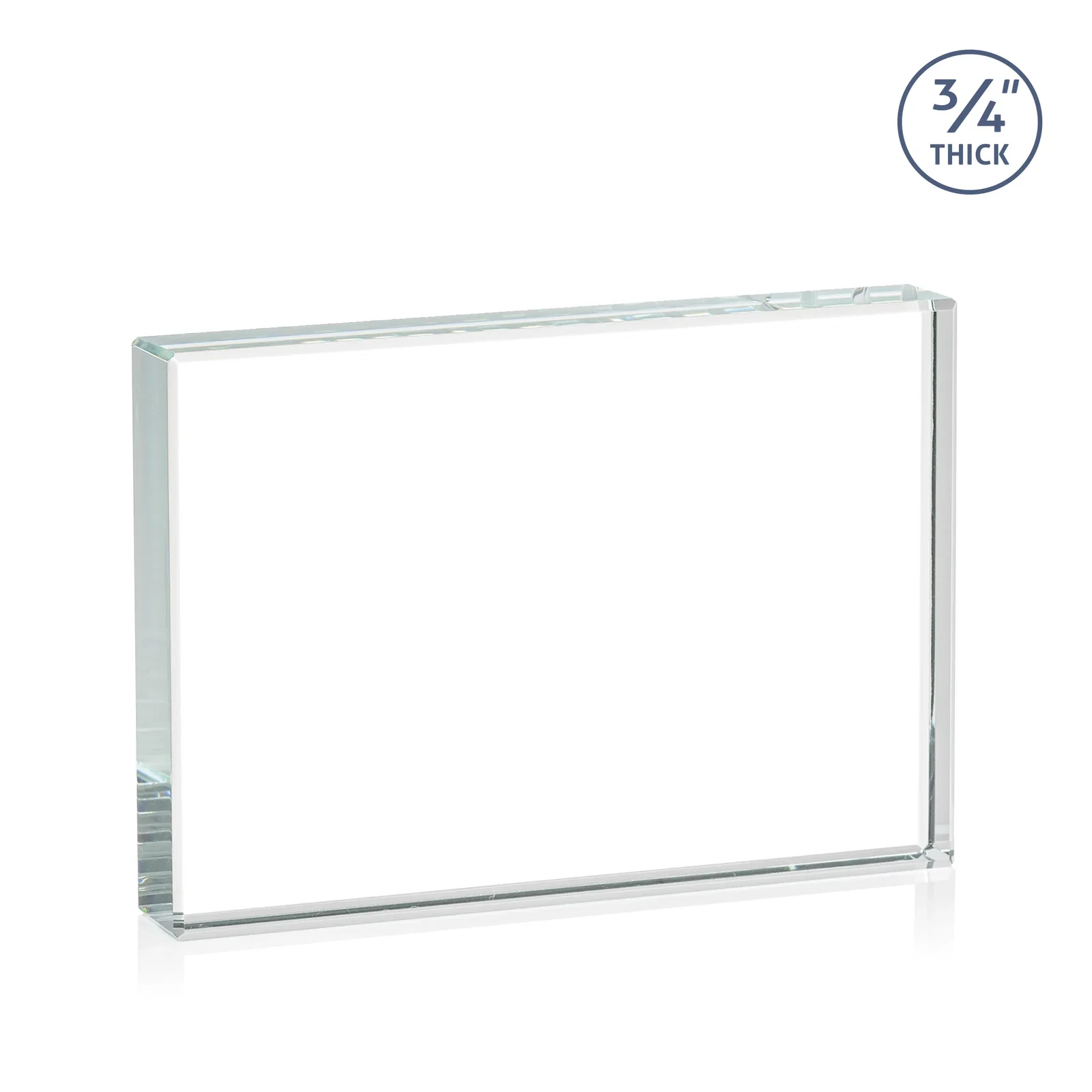 Custom engraved Freestanding Rectangle Crystal Paperweight, 3"-6" Starfire or Jade Glass, client appreciation gift for company anniversary events