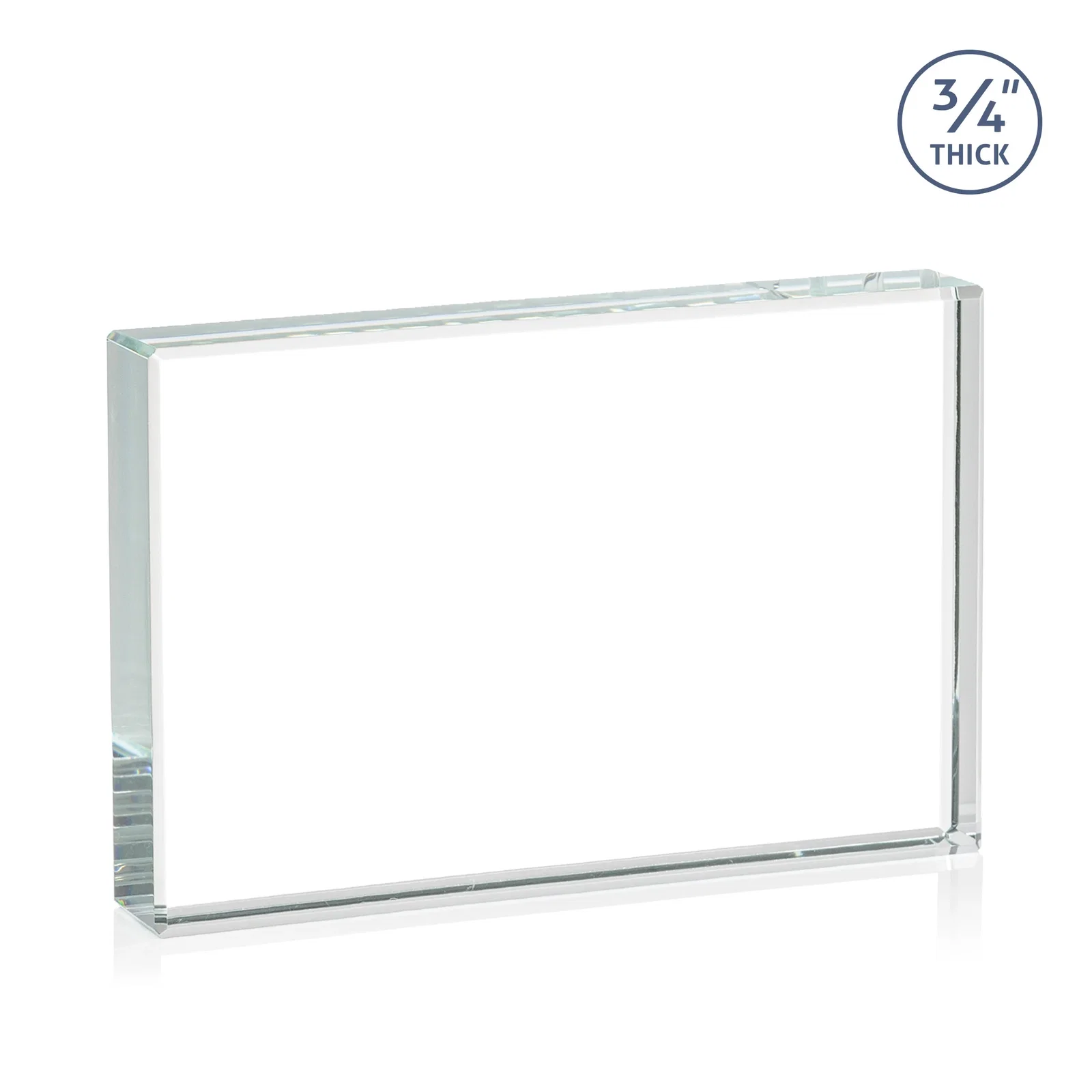 Custom Freestanding Rectangle Crystal Paperweight, 3"-6" Starfire or Jade Glass, client appreciation gift, with your logo for employee recognition