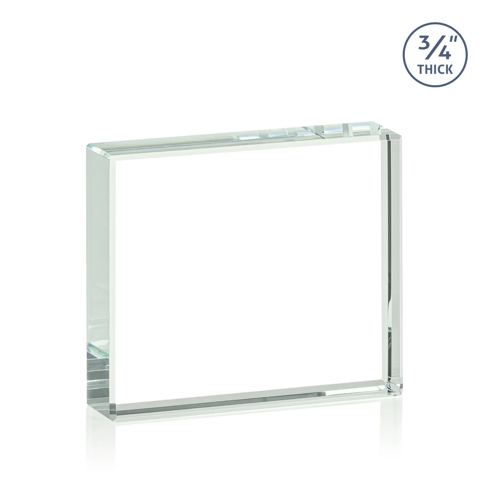 Custom Freestanding Rectangle Crystal Paperweight, 3"-6" Starfire or Jade Glass, client appreciation gift, with your logo for corporate award ceremonies