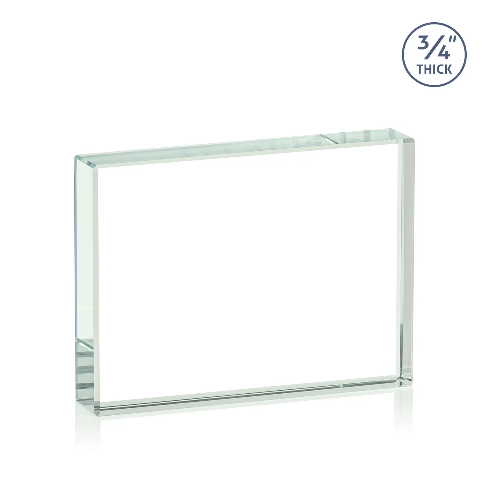 Custom Freestanding Rectangle Crystal Paperweight, 3"-6" Starfire or Jade Glass, client appreciation gift, with your logo for service anniversary gifts