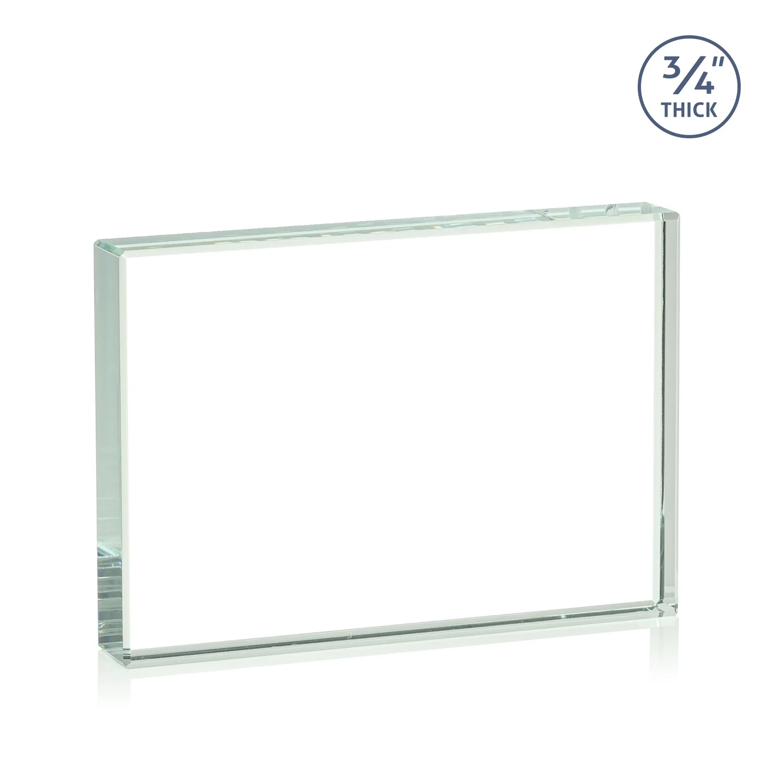 Custom Freestanding Rectangle Crystal Paperweight, 3"-6" Starfire or Jade Glass, client appreciation gift, with your logo for sales achievement awards