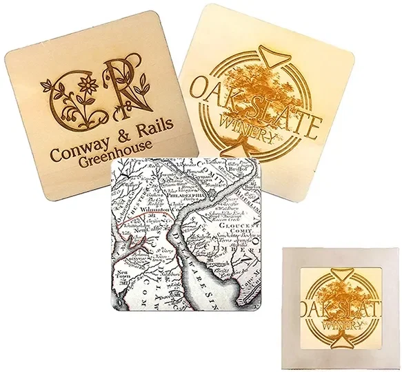 Versatile Baltic Birch Square Coaster — view 3