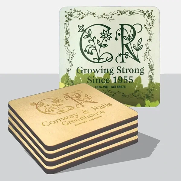 Versatile Baltic Birch Square Coaster — view 4