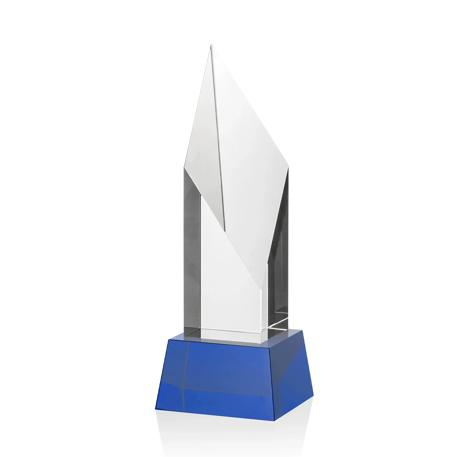 Customized Optical Crystal Pillar Award with a Sheered Diamond Top for donor appreciation