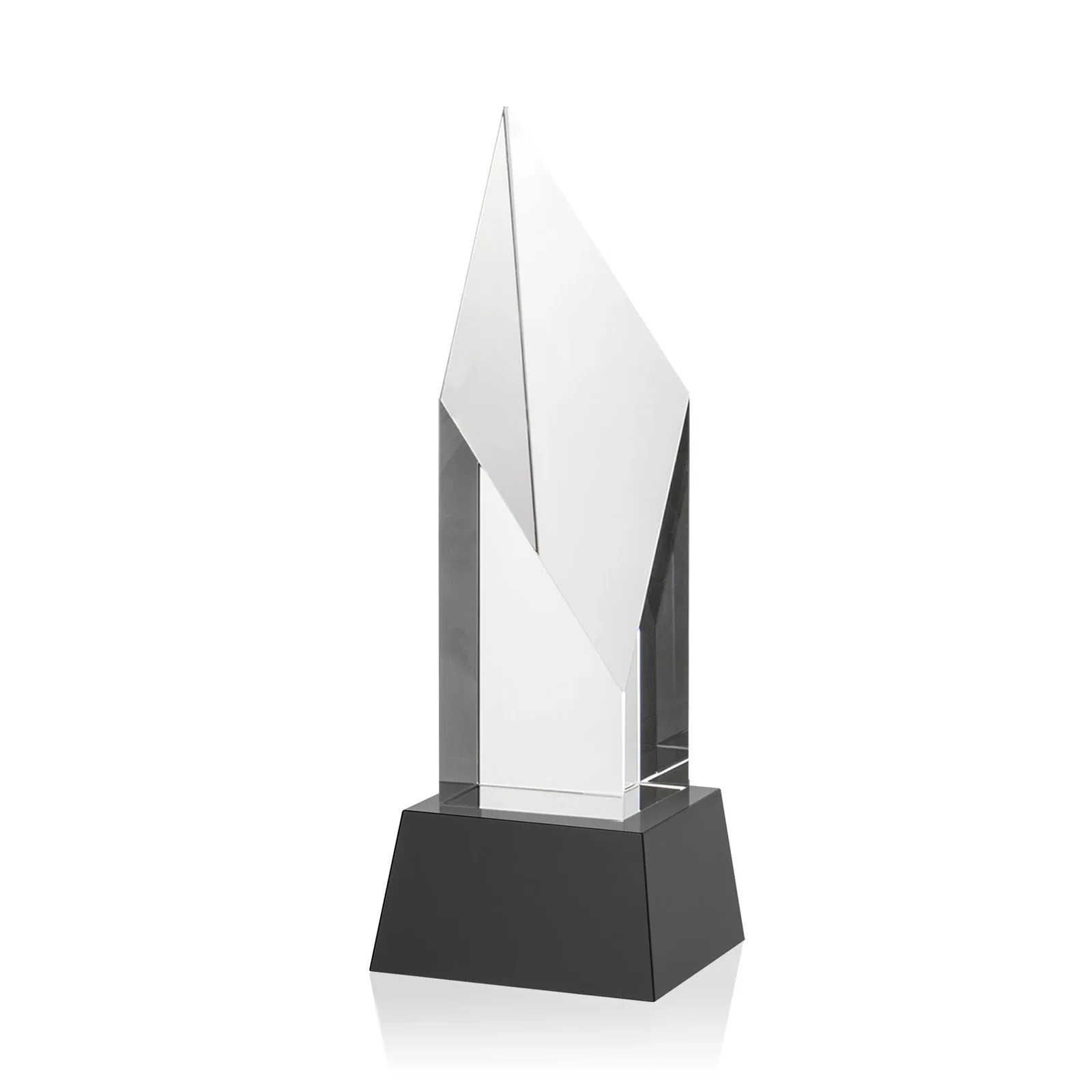 Customized Optical Crystal Pillar Award with a Sheered Diamond Top for volunteer appreciation