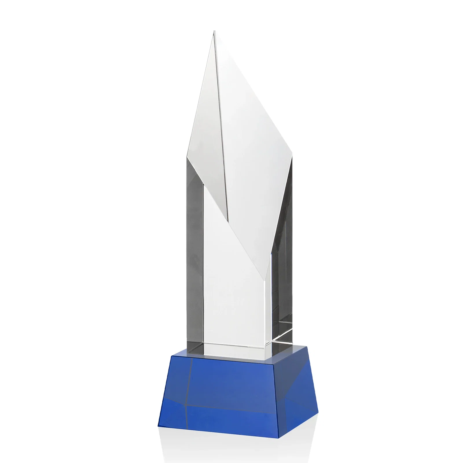 Customized Optical Crystal Pillar Award with a Sheered Diamond Top for dealer and partner awards