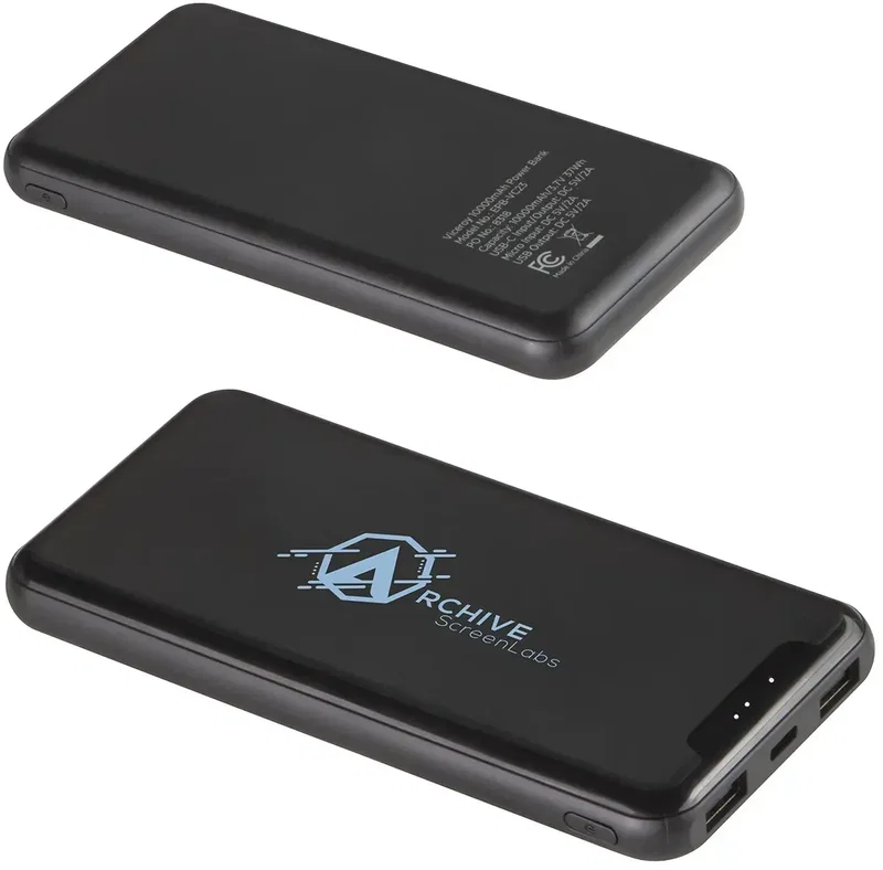 Viceroy 10000mAh 3-port power bank color options, custom branded charger lineup