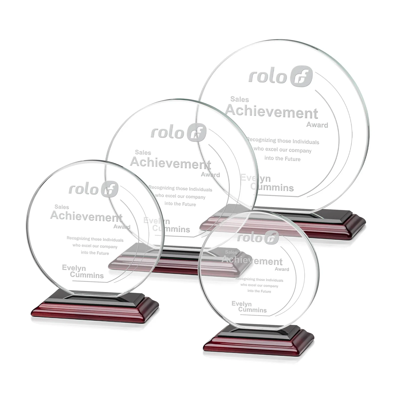 Personalized Starfire Crystal Disc Award On An Ivory Crystal Base, with your logo for donor appreciation