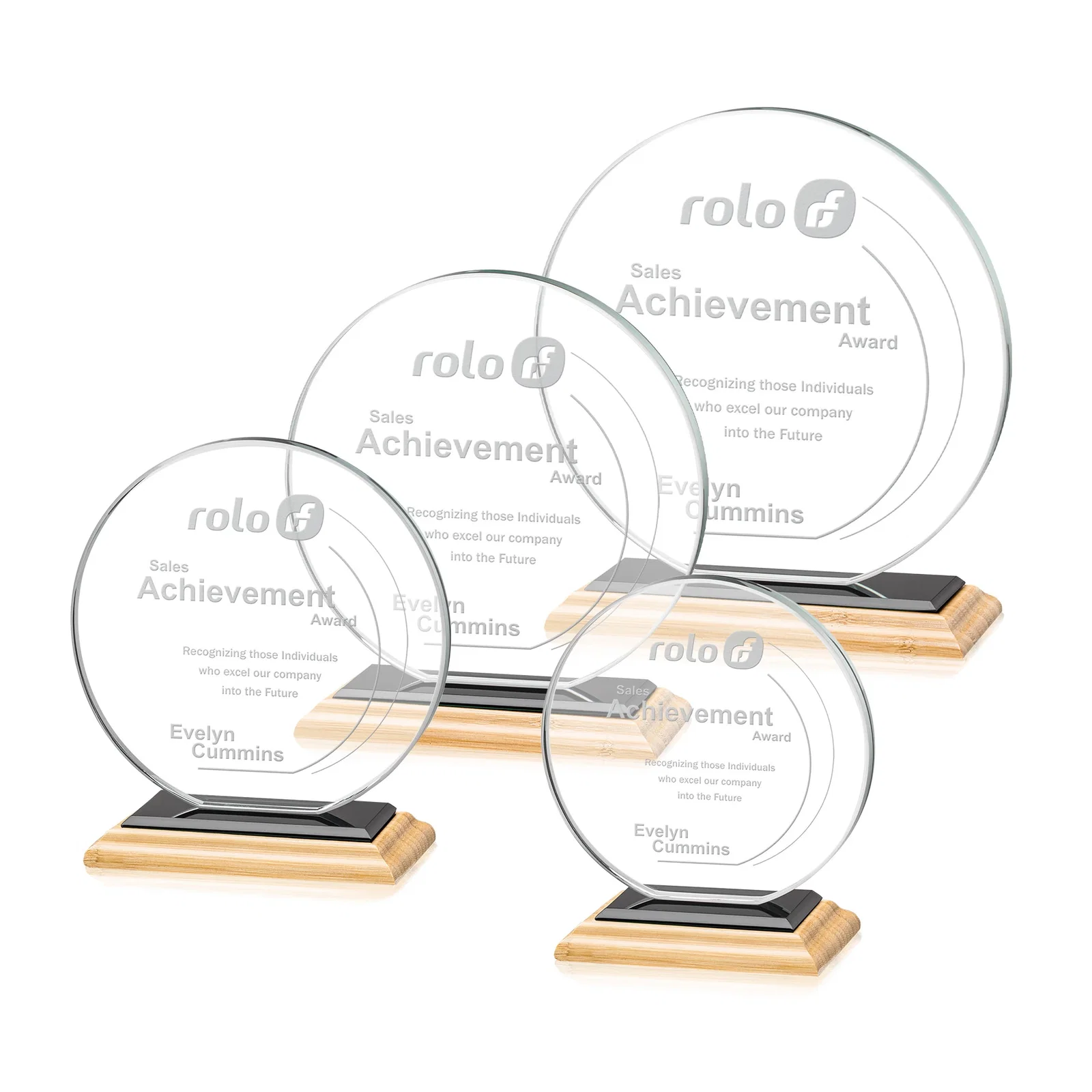 Promotional Starfire Crystal Disc Award On An Ivory Crystal Base, with your logo for retirement presentations