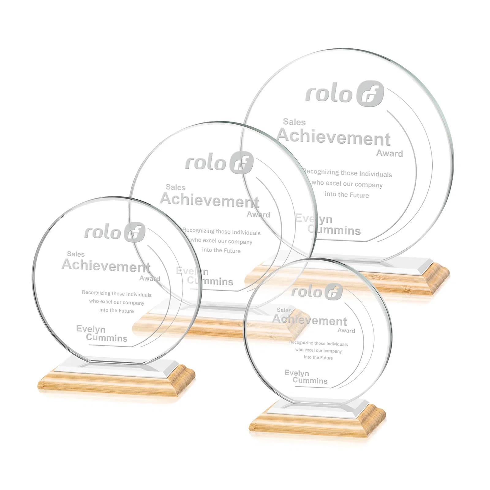 Promotional Starfire Crystal Disc Award On An Ivory Crystal Base, with your logo for volunteer appreciation