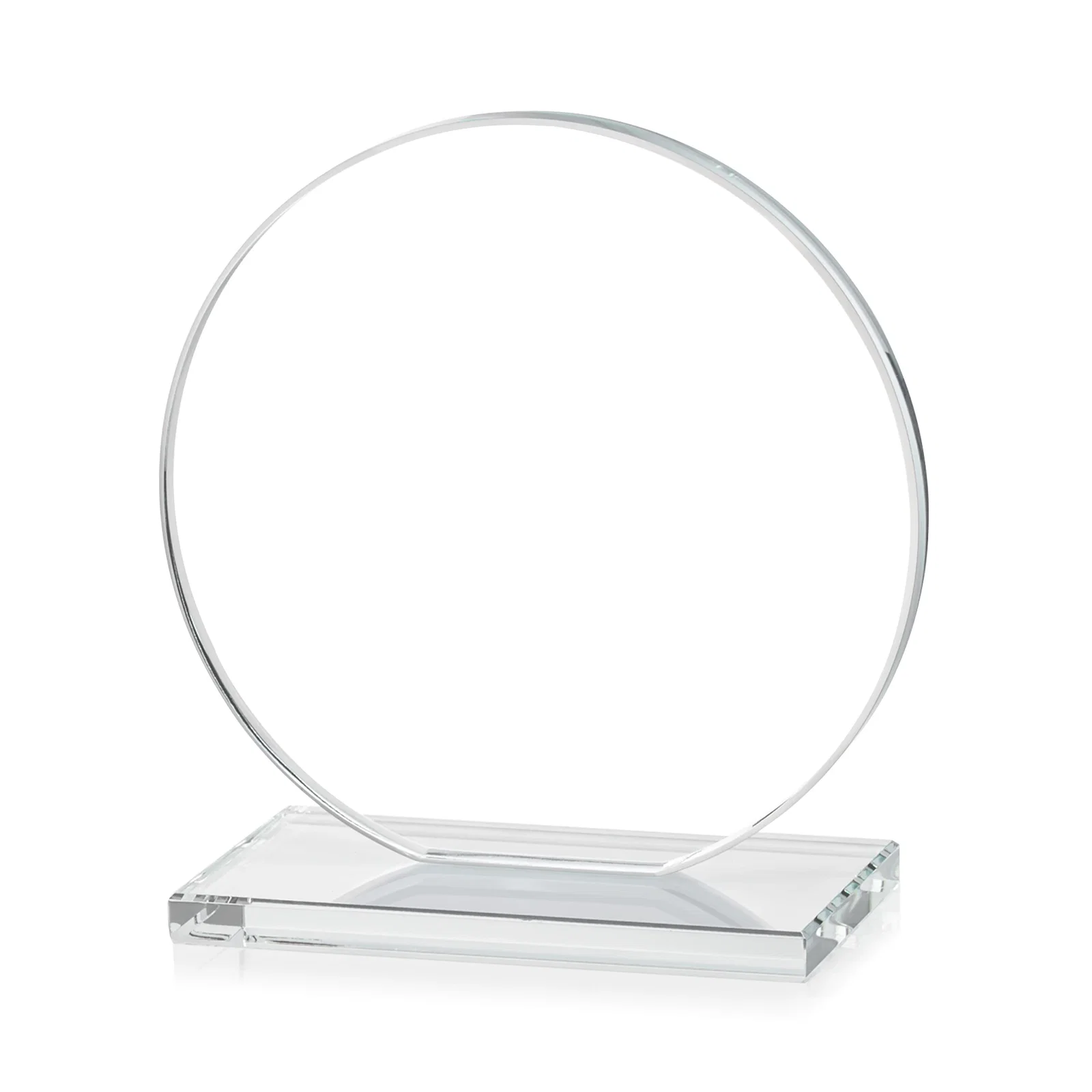 Custom printed Starfire Crystal Disc Award On An Ivory Crystal Base, with your logo for graduation ceremonies