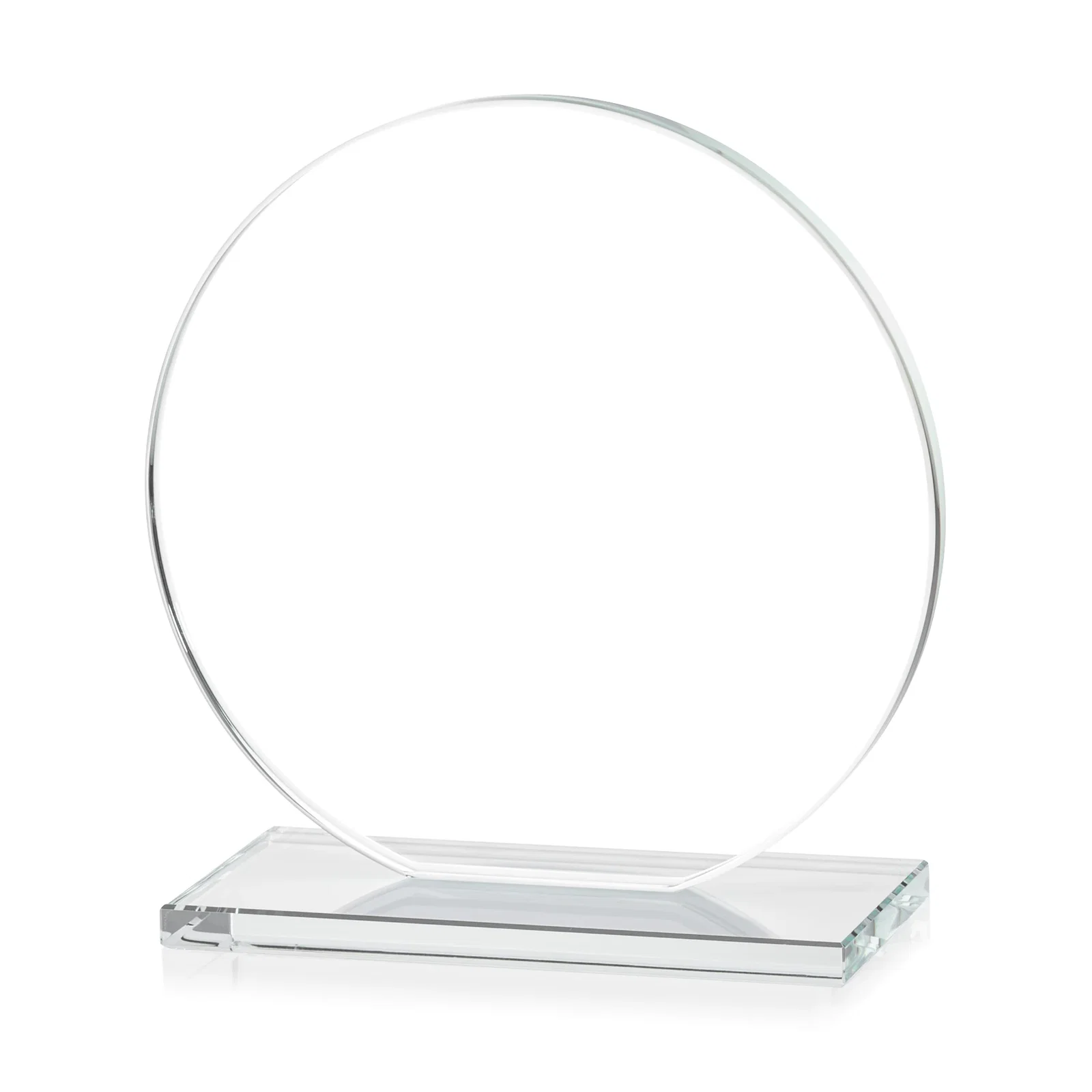Custom printed Starfire Crystal Disc Award On An Ivory Crystal Base, with your logo for safety achievement programs