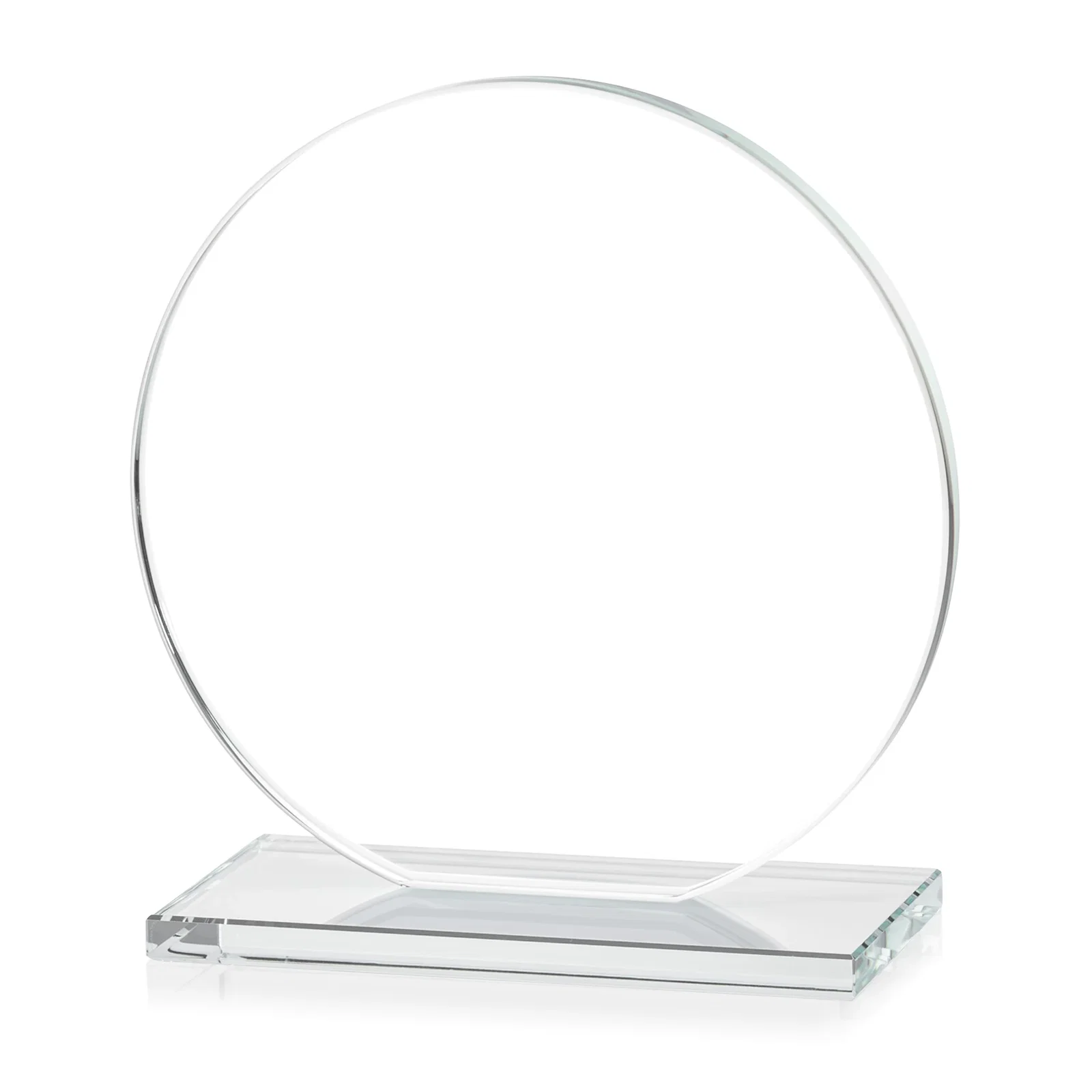 Custom printed Starfire Crystal Disc Award On An Ivory Crystal Base, with your logo for volunteer appreciation