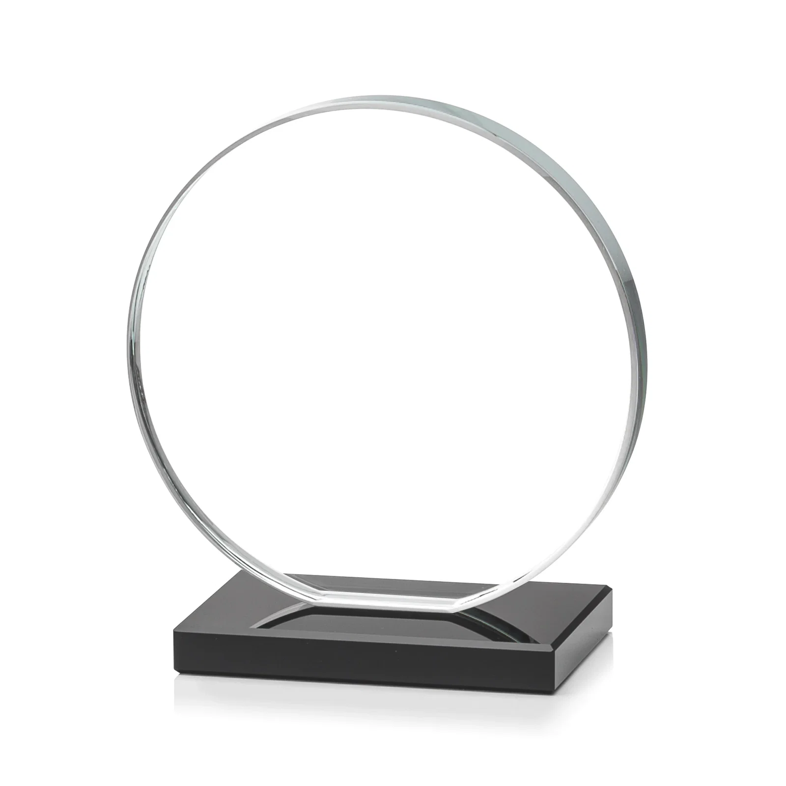 Custom printed Starfire Crystal Disc Award On An Ivory Crystal Base, with your logo for dealer and partner awards