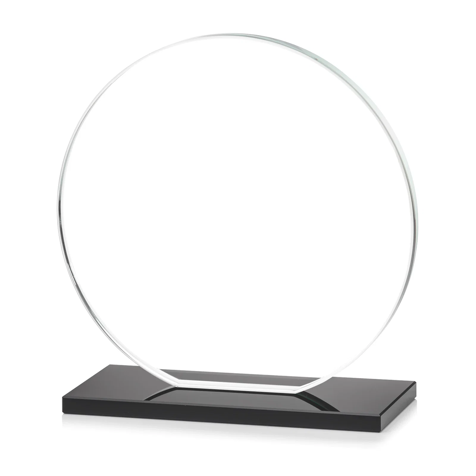 Customized Starfire Crystal Disc Award On An Ivory Crystal Base, with your logo for service anniversary gifts