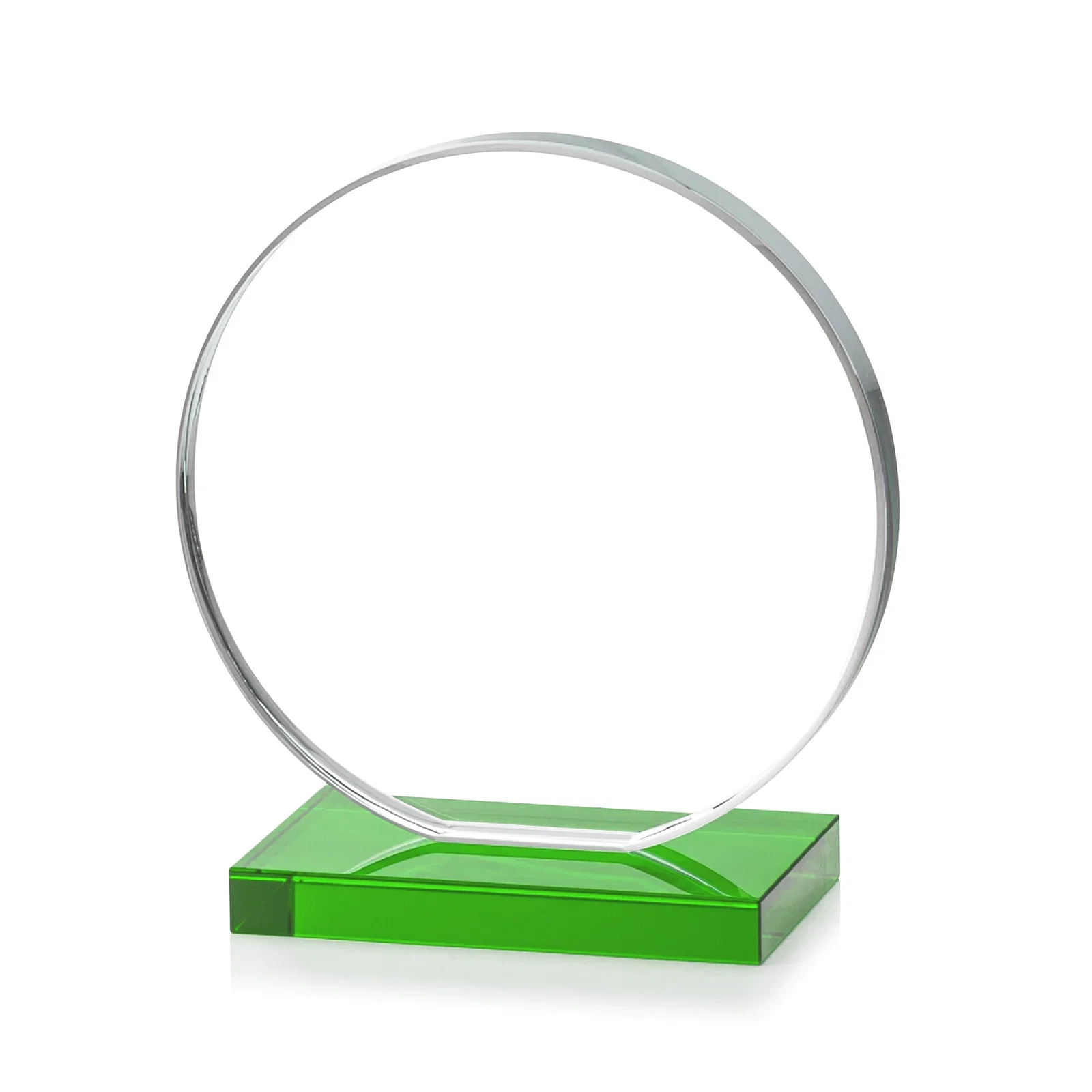Customized Starfire Crystal Disc Award On An Ivory Crystal Base, with your logo for safety achievement programs