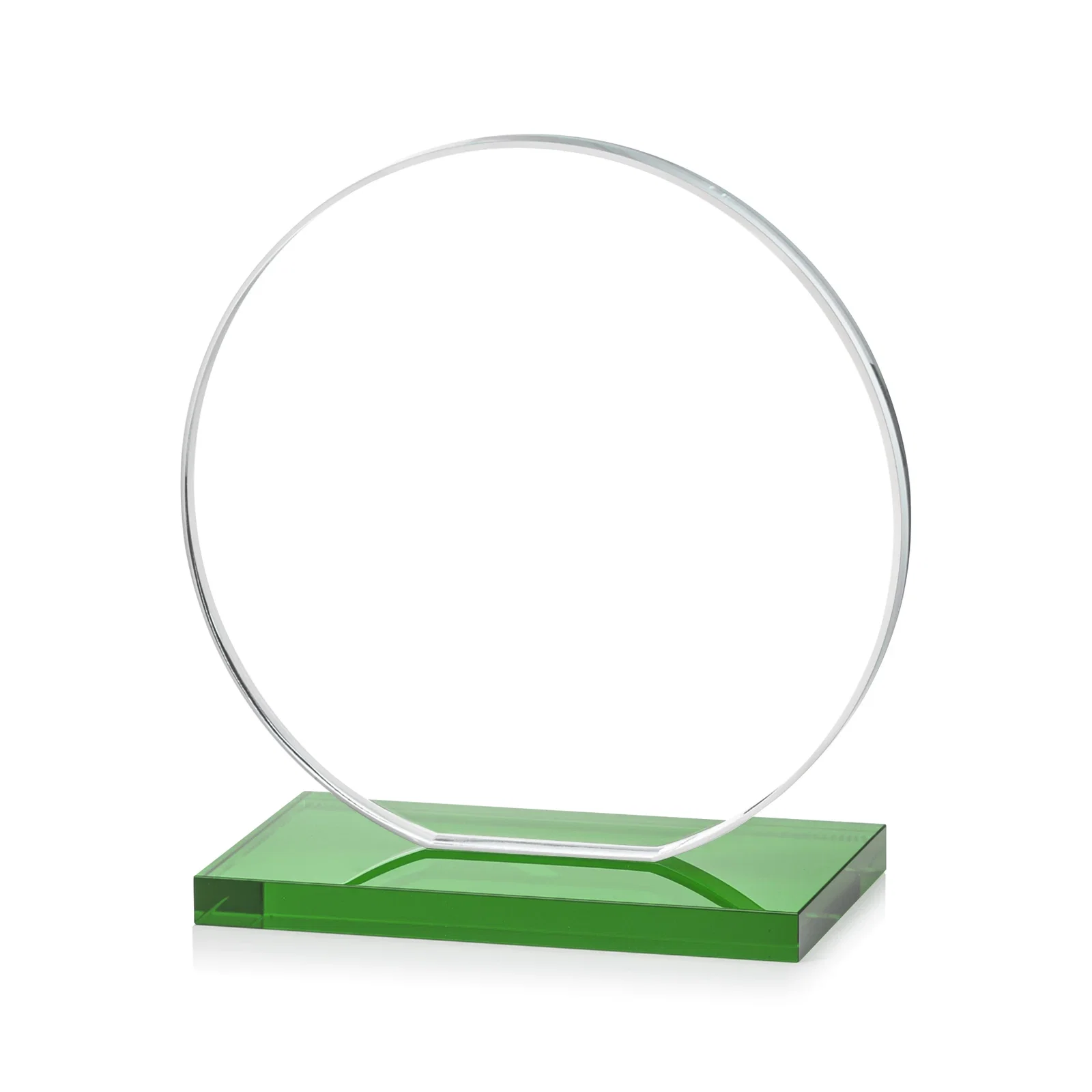 Customized Starfire Crystal Disc Award On An Ivory Crystal Base, with your logo for volunteer appreciation