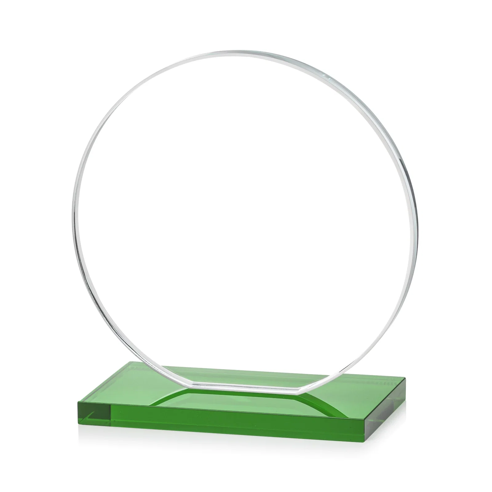 Customized Starfire Crystal Disc Award On An Ivory Crystal Base, with your logo for dealer and partner awards
