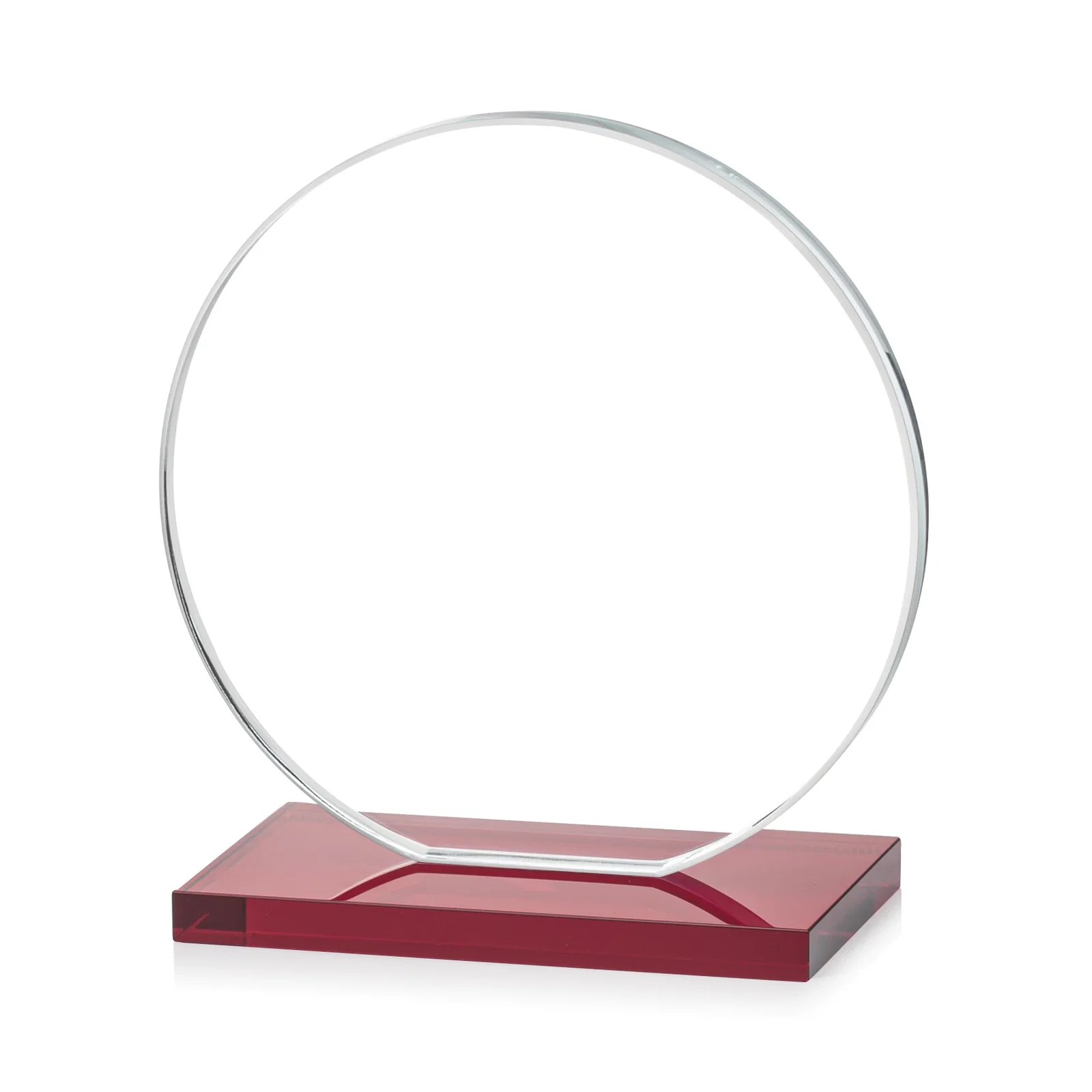 Custom engraved Starfire Crystal Disc Award On An Ivory Crystal Base, with your logo for safety achievement programs