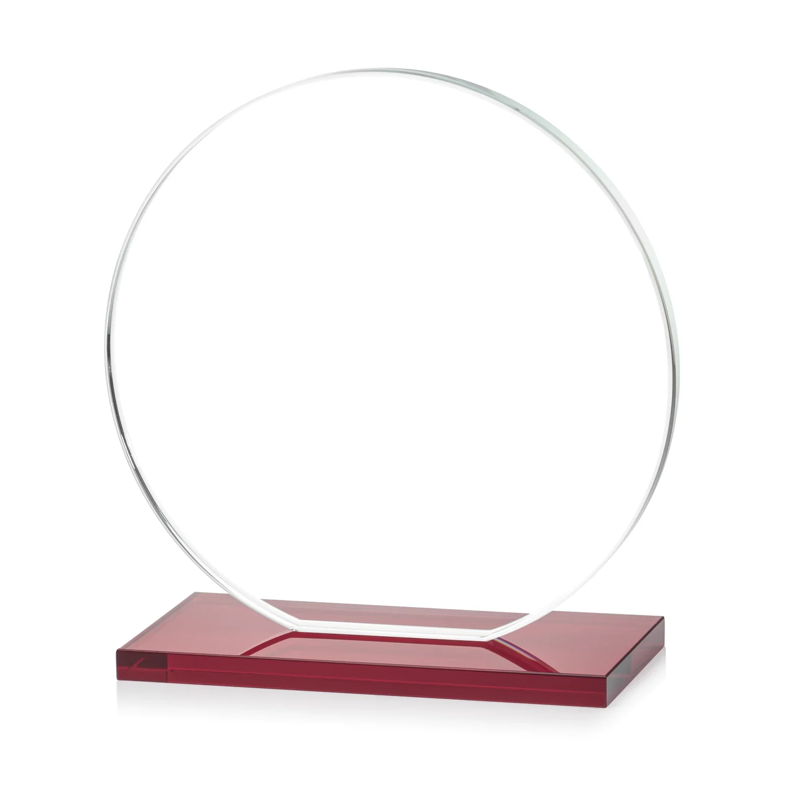 Custom engraved Starfire Crystal Disc Award On An Ivory Crystal Base, with your logo for volunteer appreciation