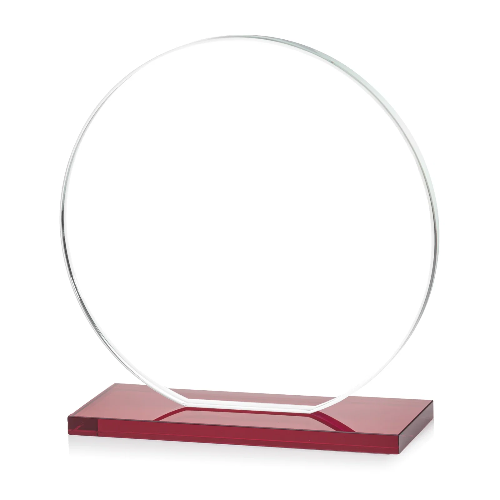 Custom engraved Starfire Crystal Disc Award On An Ivory Crystal Base, with your logo for dealer and partner awards