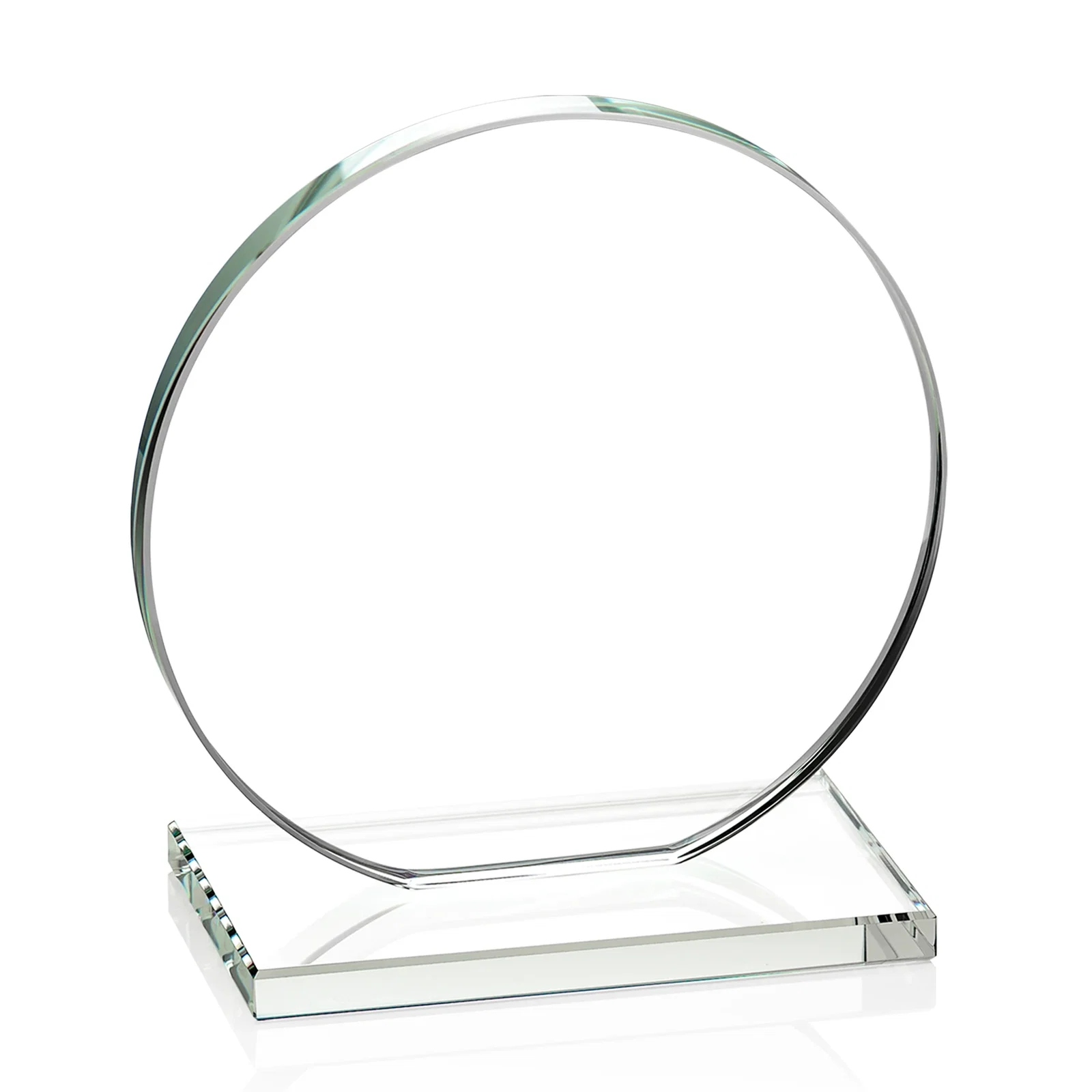 Custom Starfire Crystal Disc Award On An Ivory Crystal Base, with your company name for safety achievement programs
